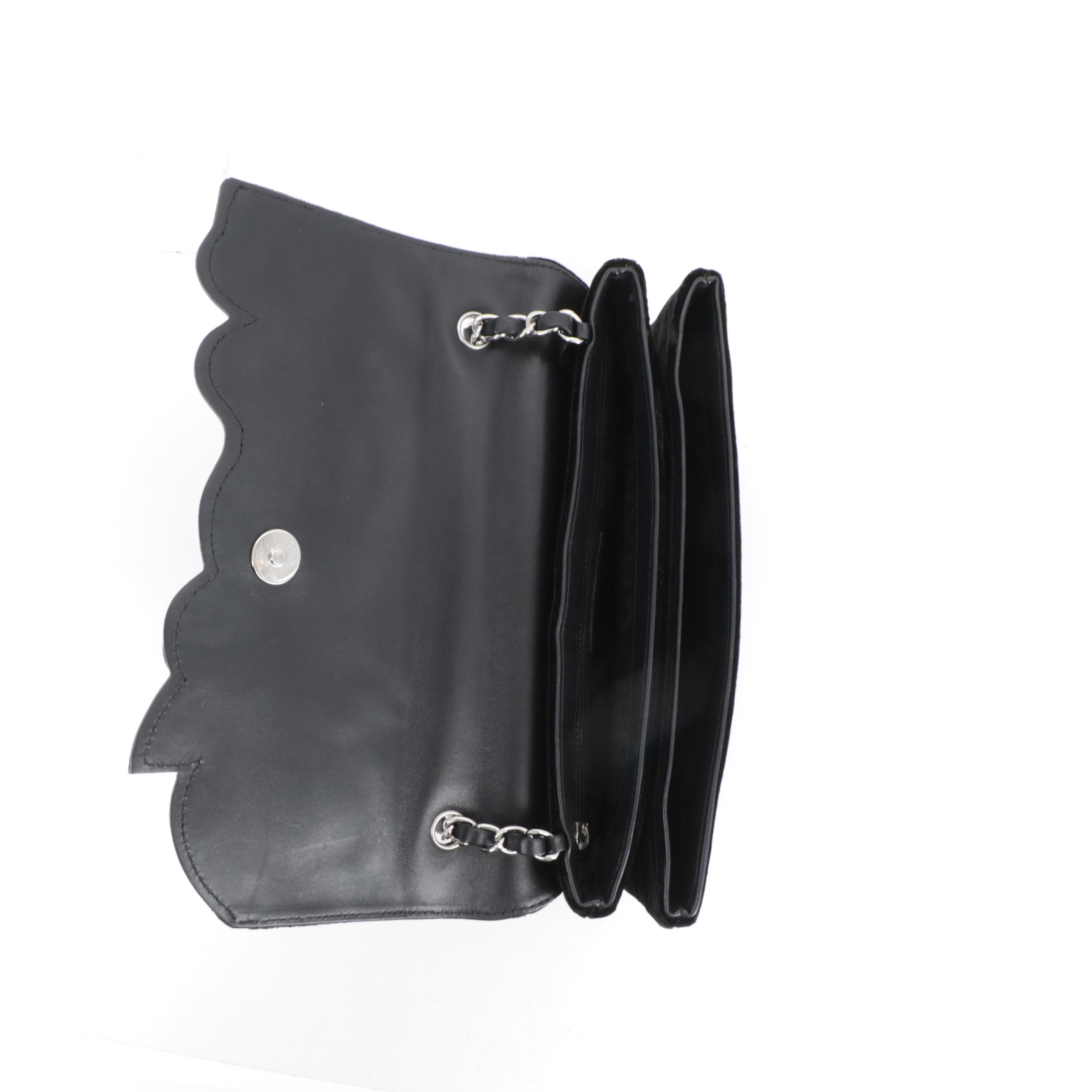 Chanel Camellia No. 5 Flap Bag in Black Velvet and Leather