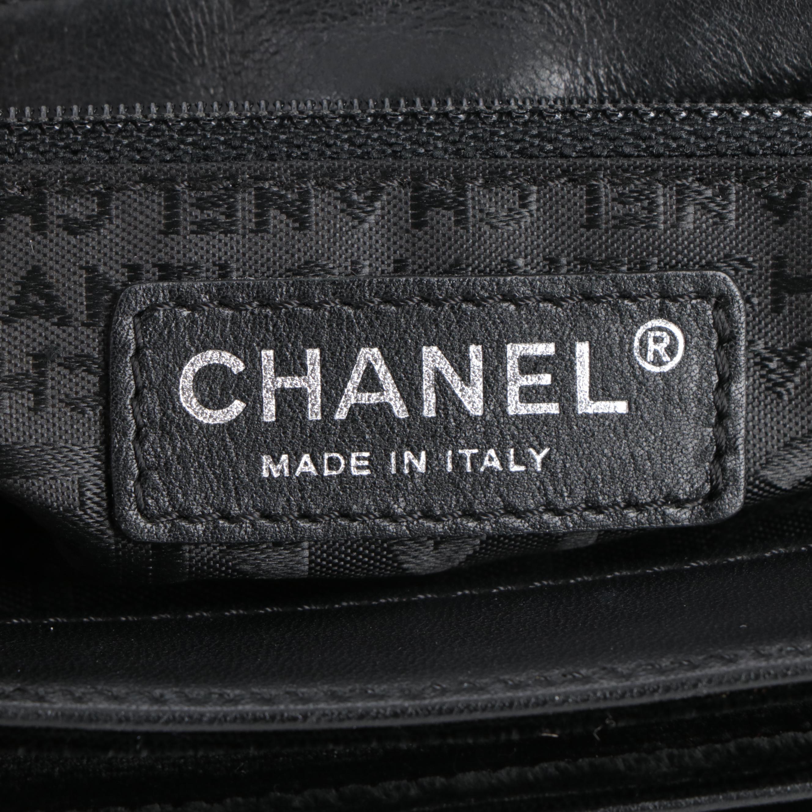 Chanel Camellia No. 5 Flap Bag in Black Velvet and Leather
