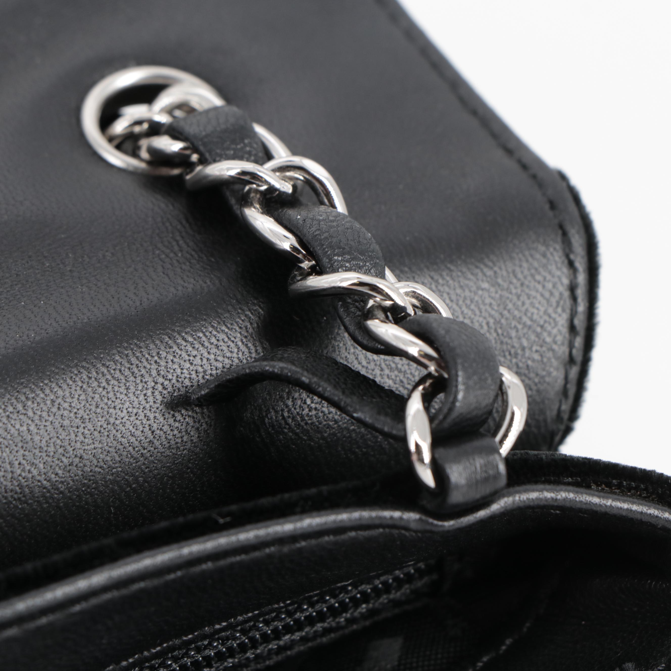 Chanel Camellia No. 5 Flap Bag in Black Velvet and Leather