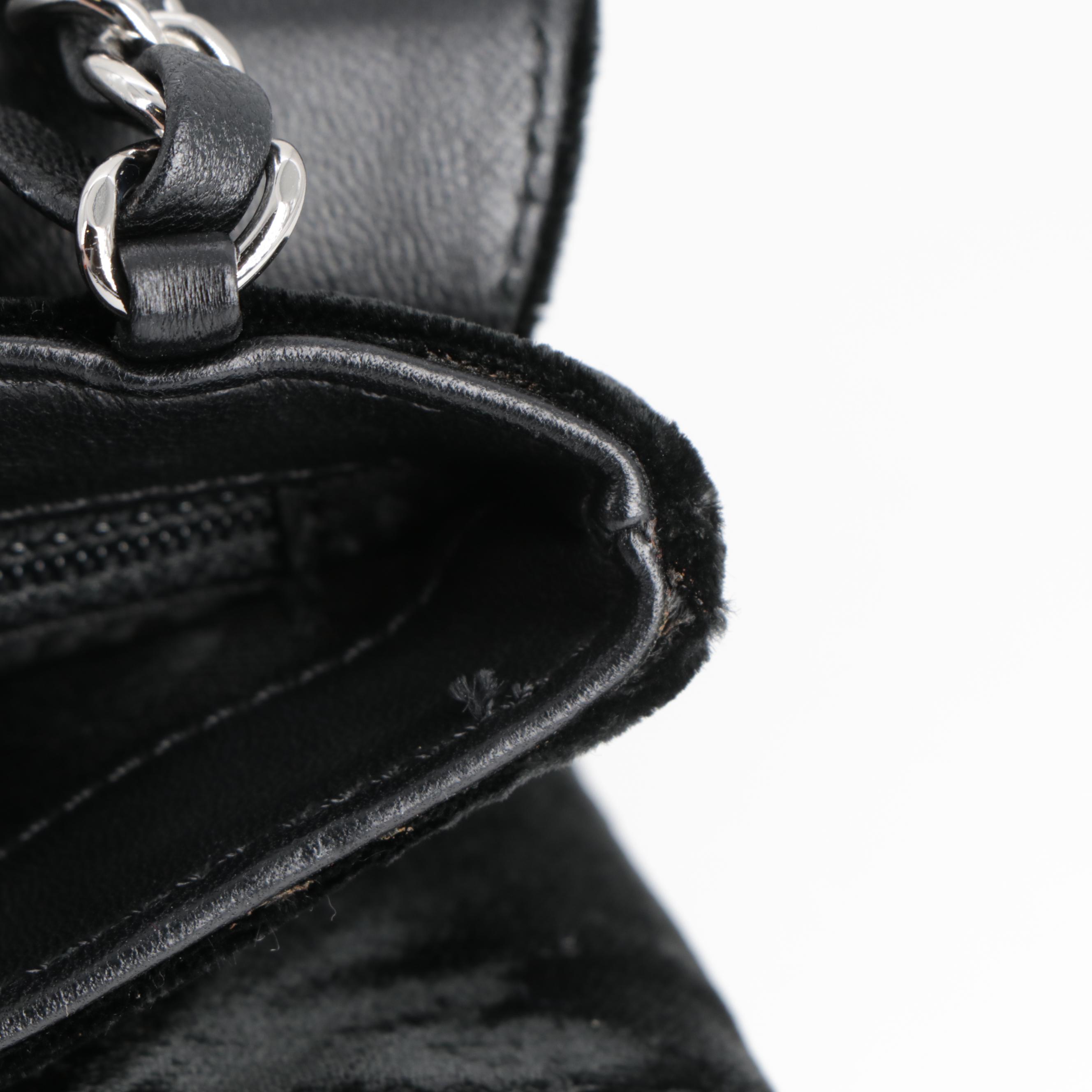 Chanel Camellia No. 5 Flap Bag in Black Velvet and Leather