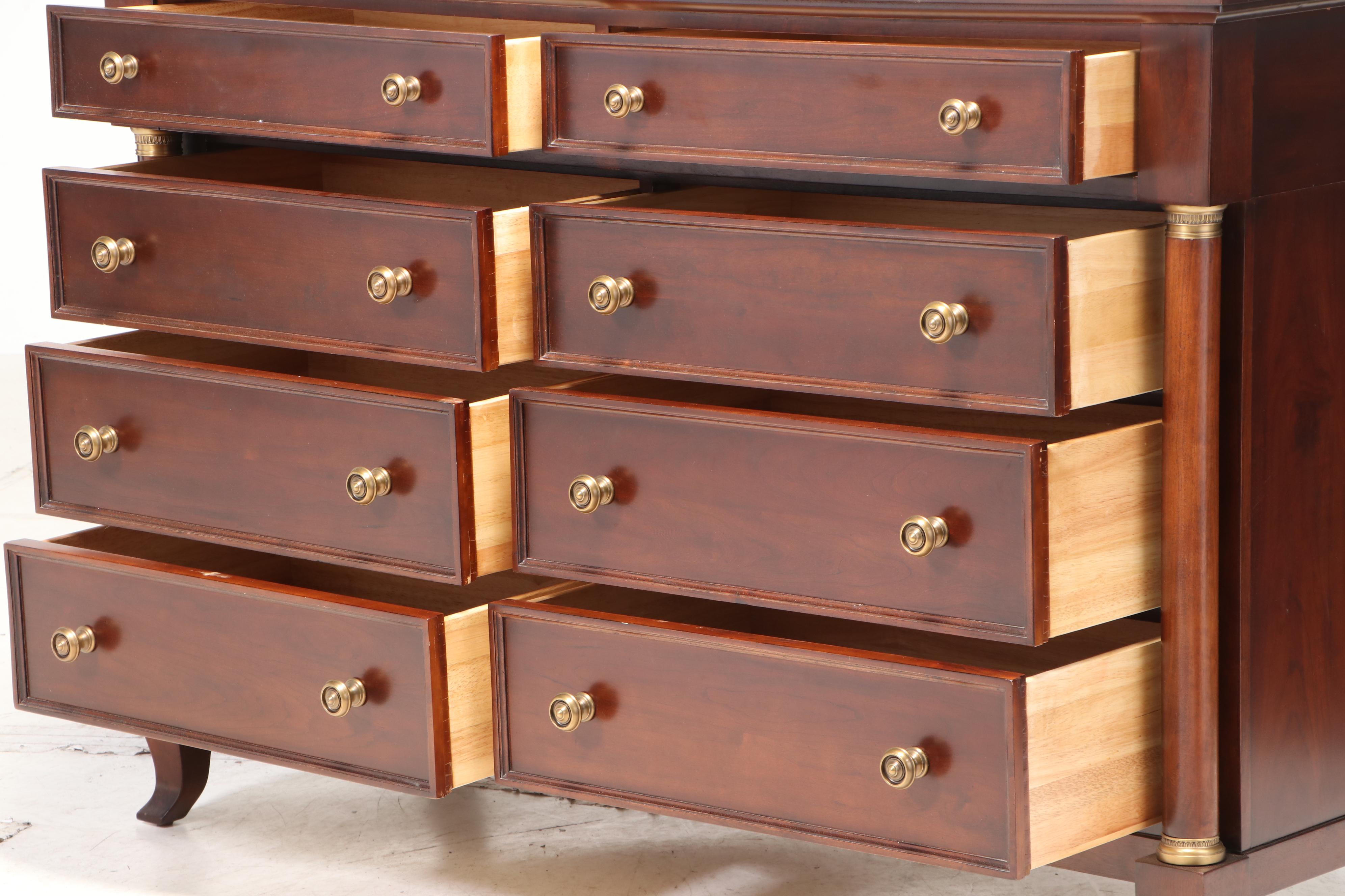 Martha Stewart by Bernhardt Empire Style Cherry Chest of Drawers
