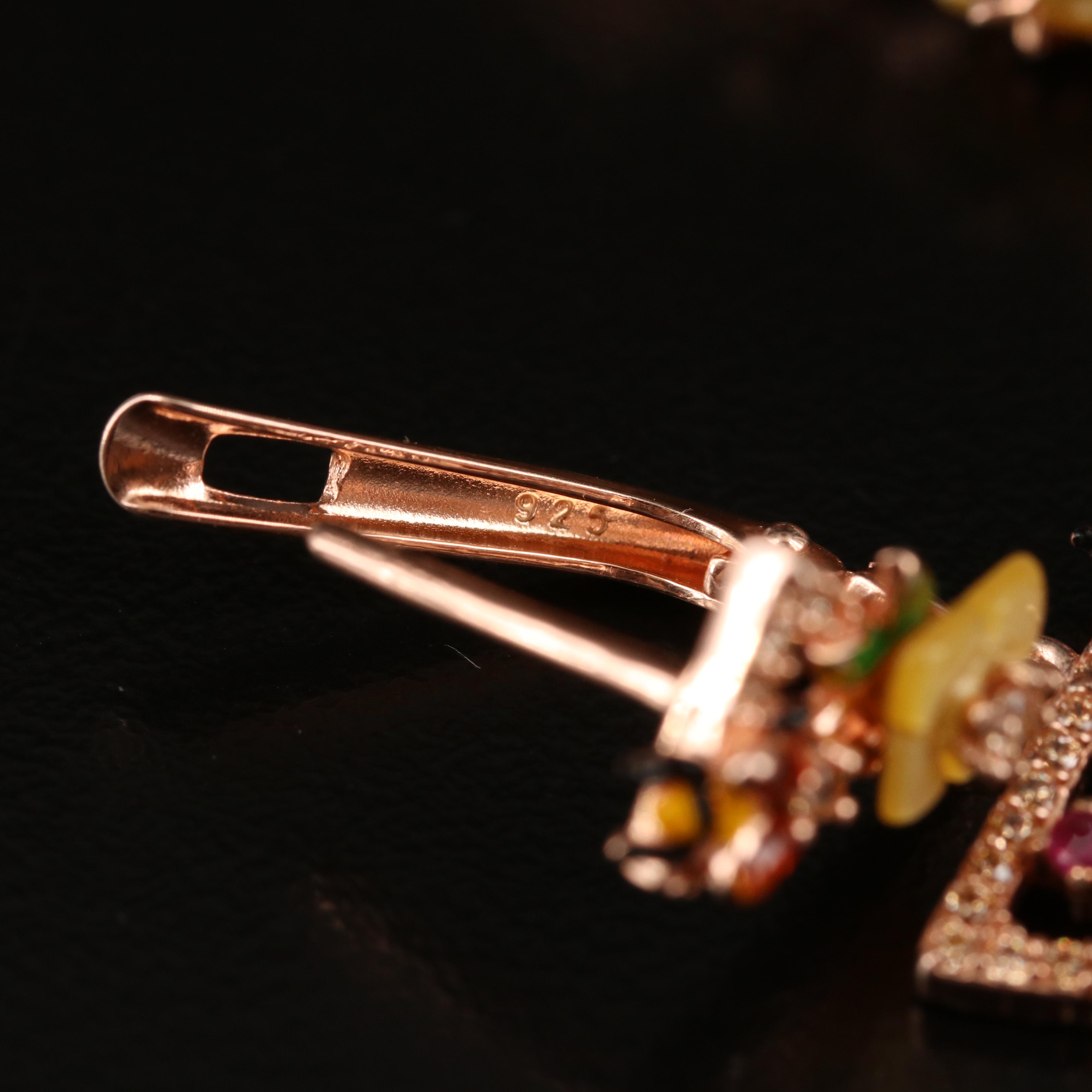 Sterling Giardinetti Earrings with Shell, Cubic Zirconia and Enamel