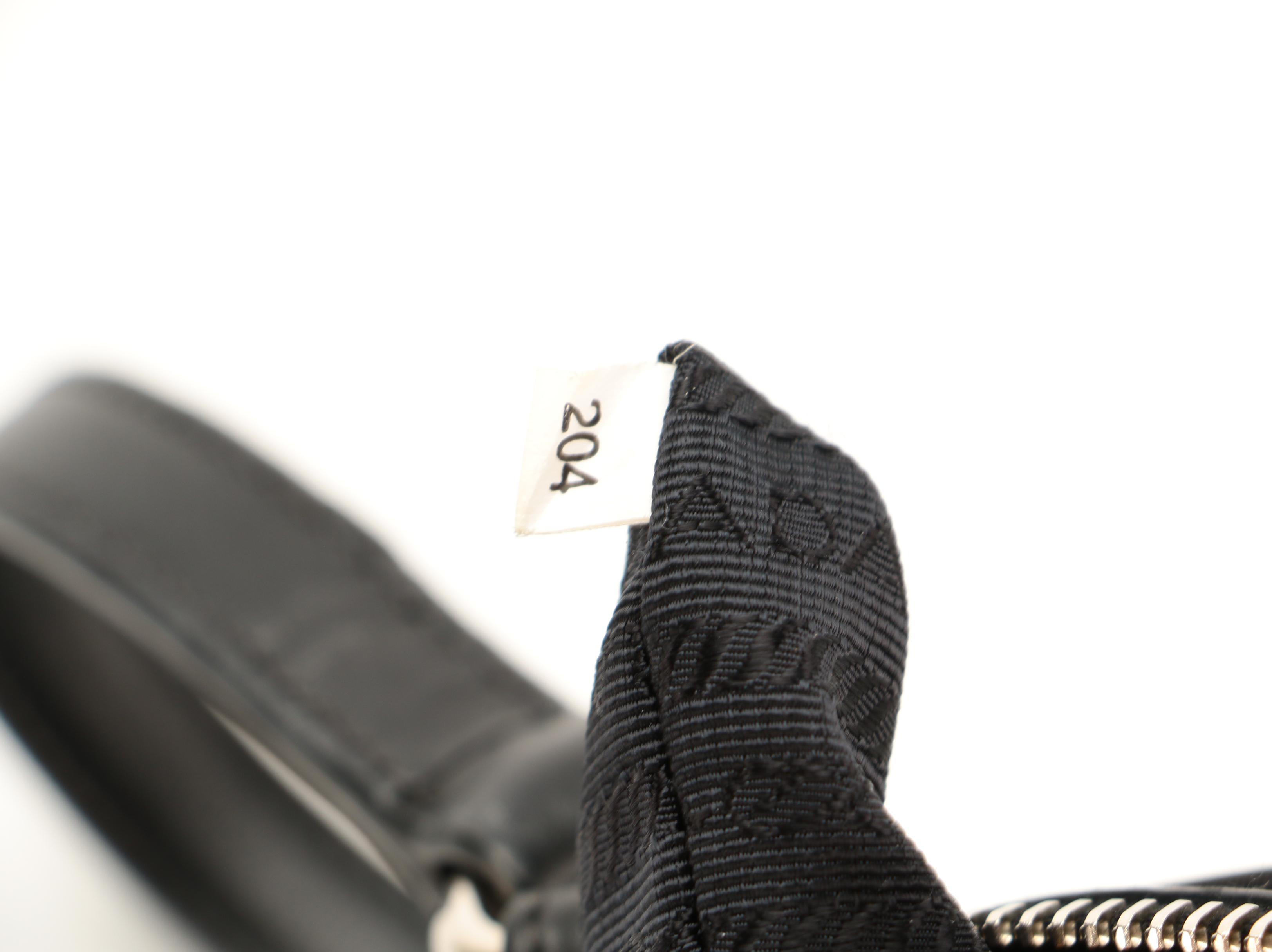 Prada Black Tessuto Nylon Tote Bag with Leather Trim