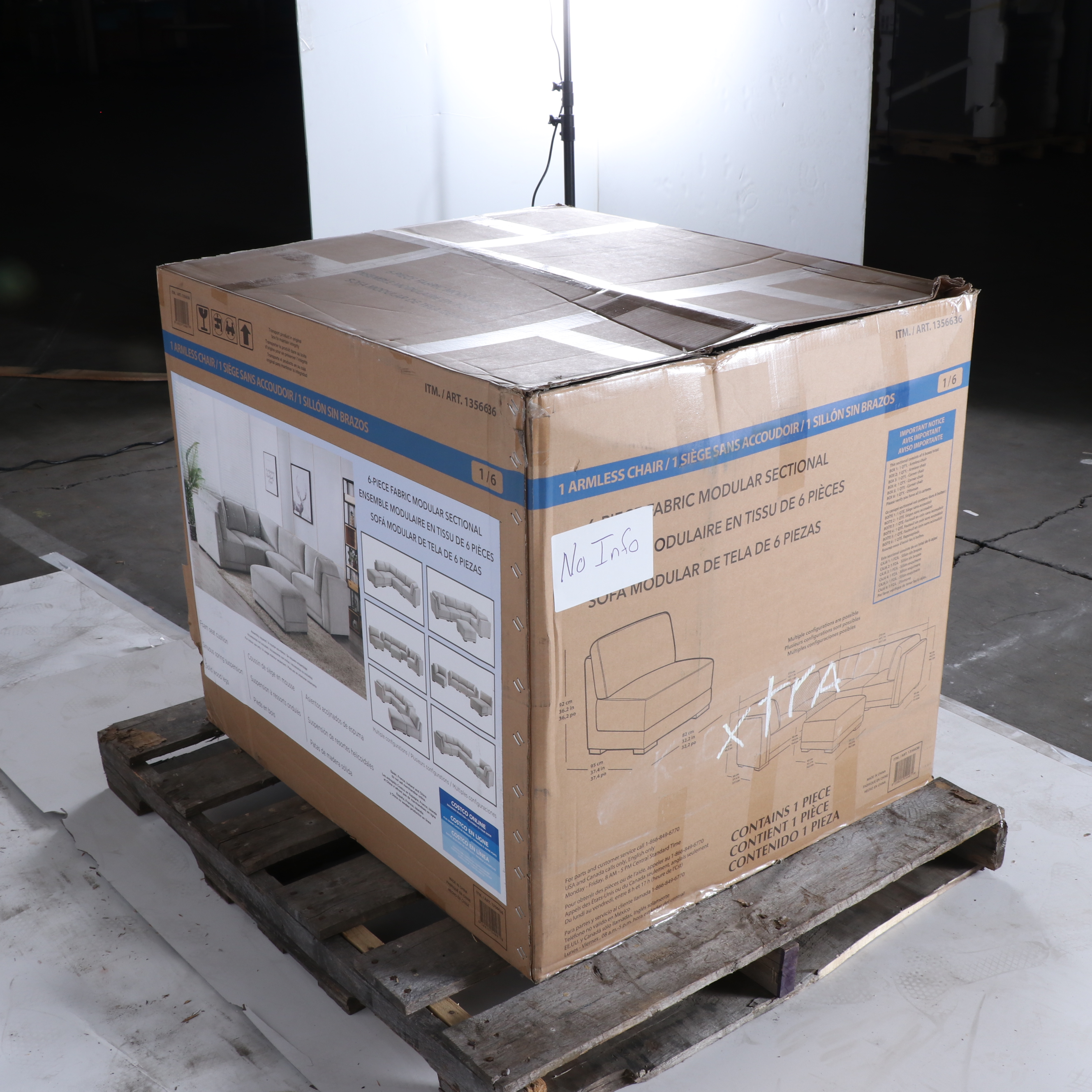 "Belize" Six-Piece Fabric Modular Sectional with Ottoman