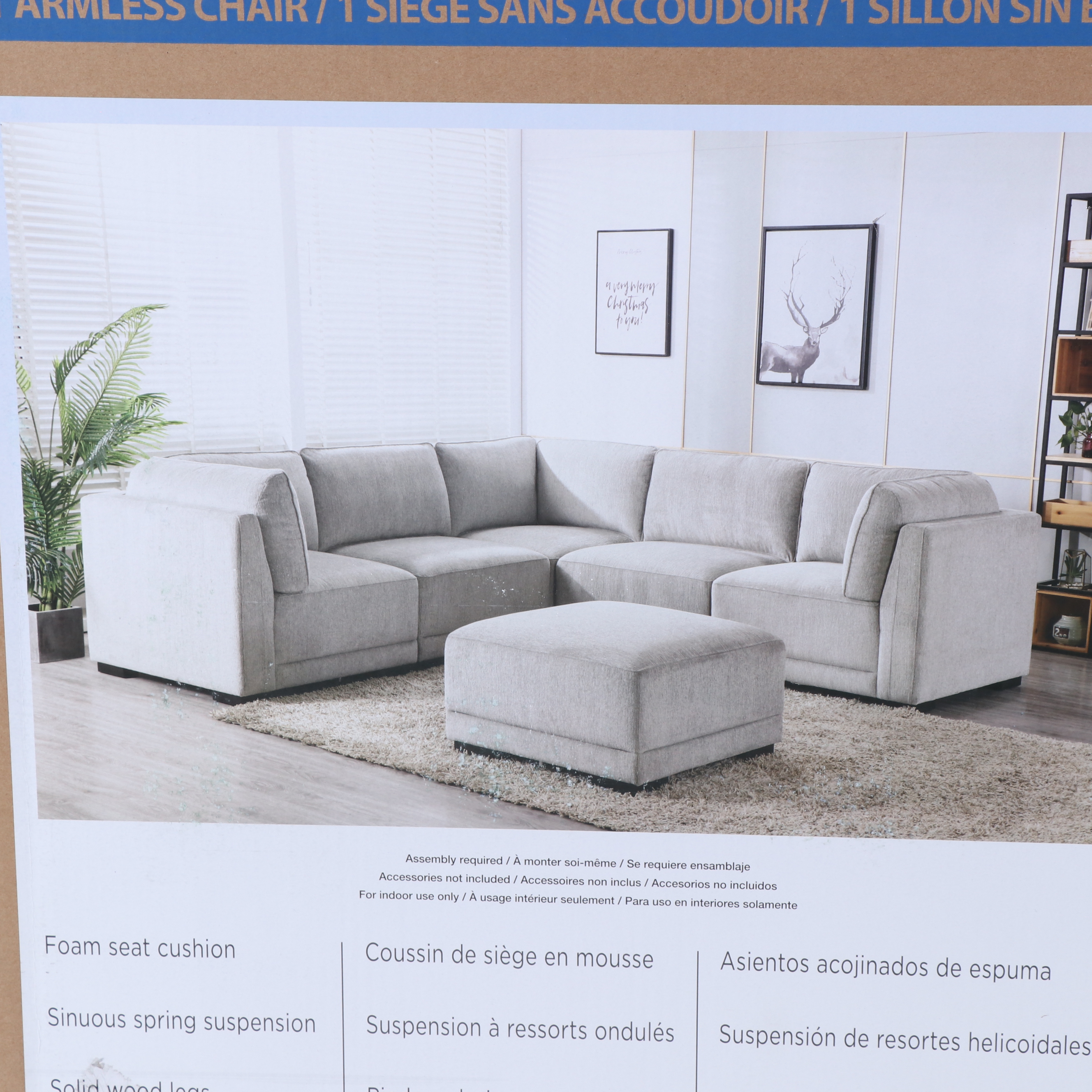 "Belize" Six-Piece Fabric Modular Sectional with Ottoman