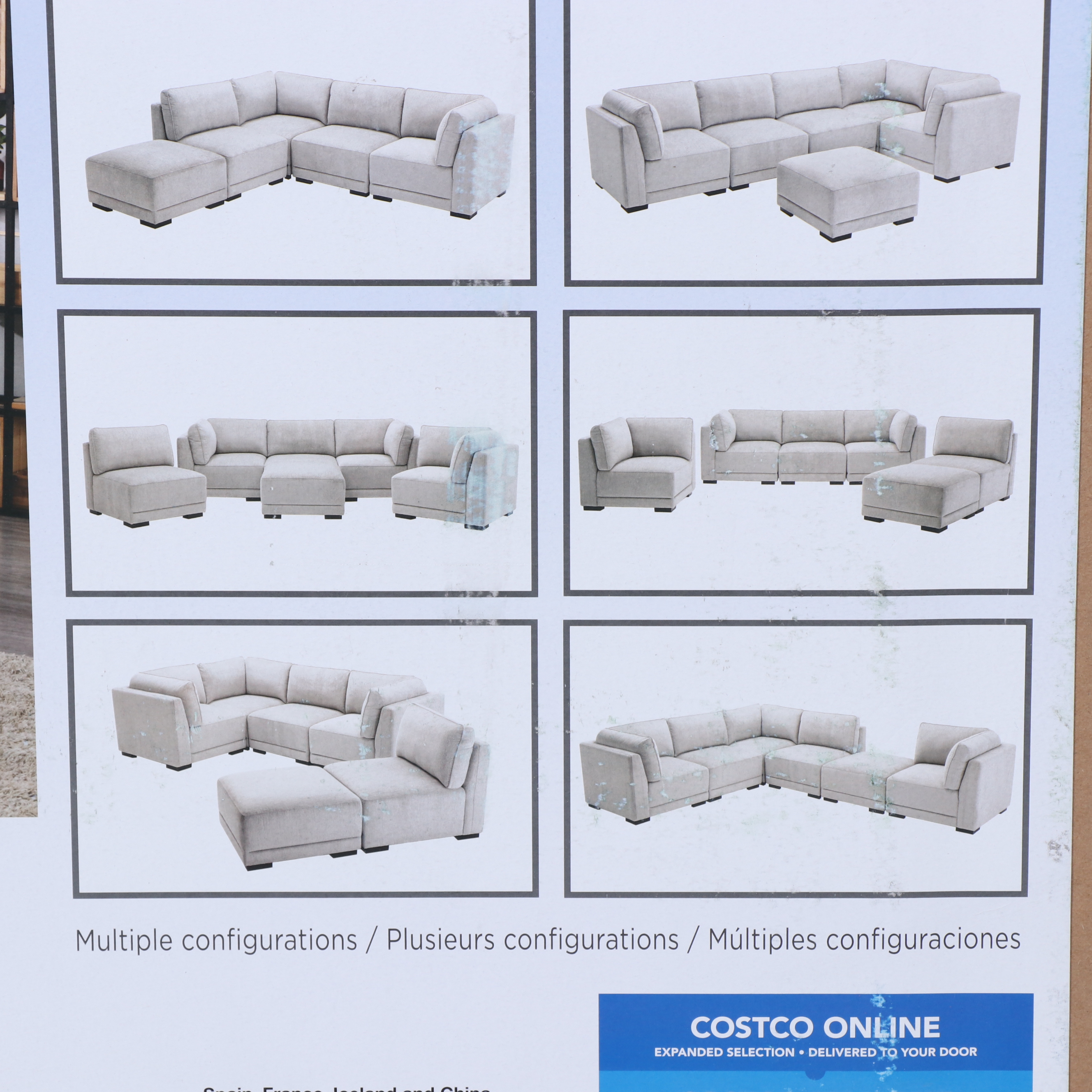 "Belize" Six-Piece Fabric Modular Sectional with Ottoman