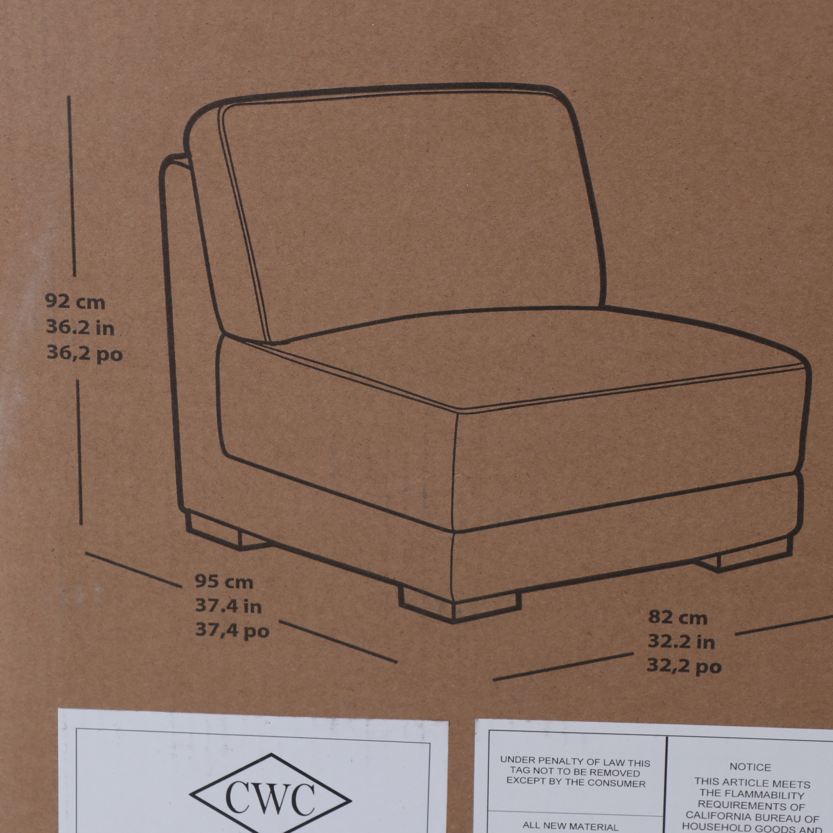 "Belize" Six-Piece Fabric Modular Sectional with Ottoman