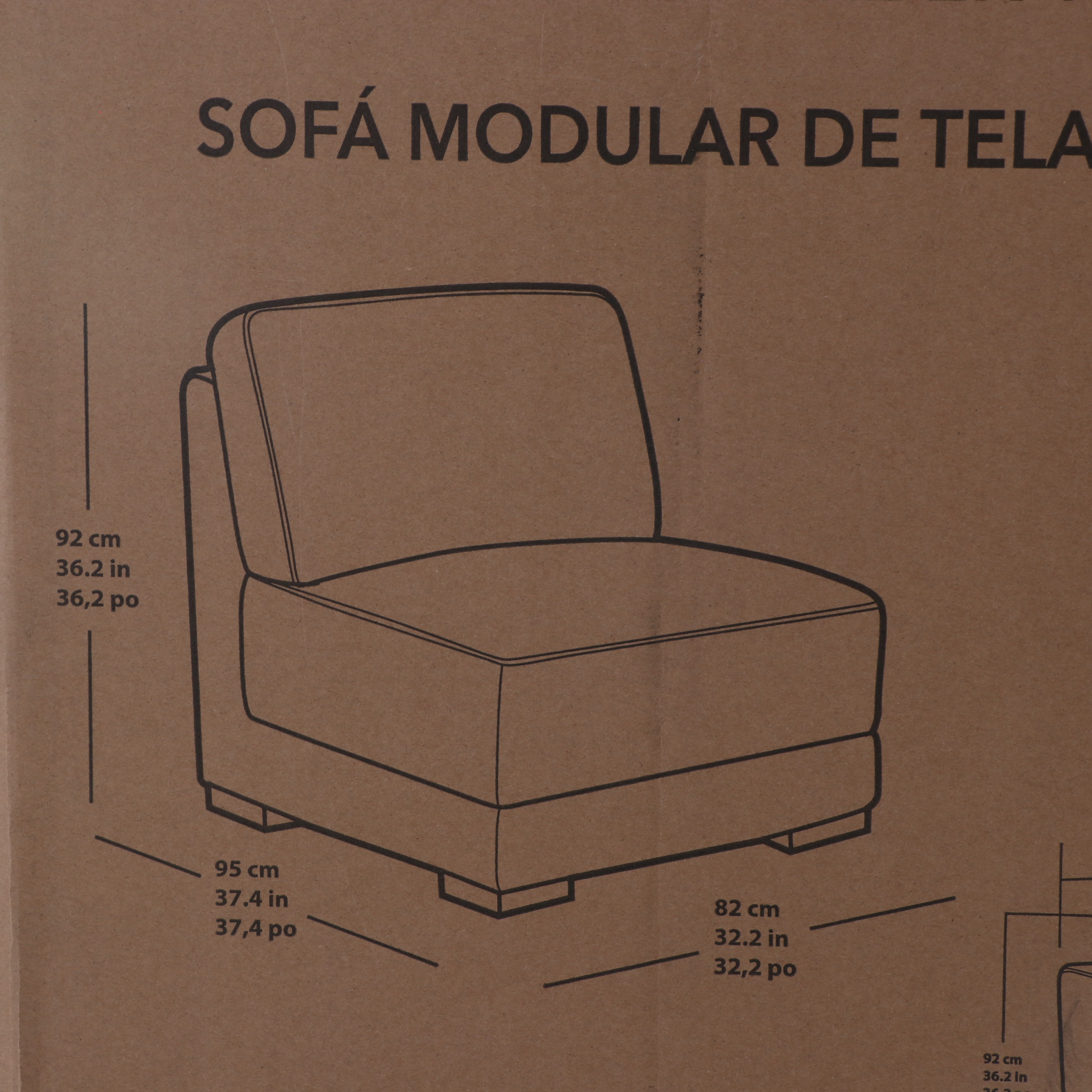 "Belize" Six-Piece Fabric Modular Sectional with Ottoman