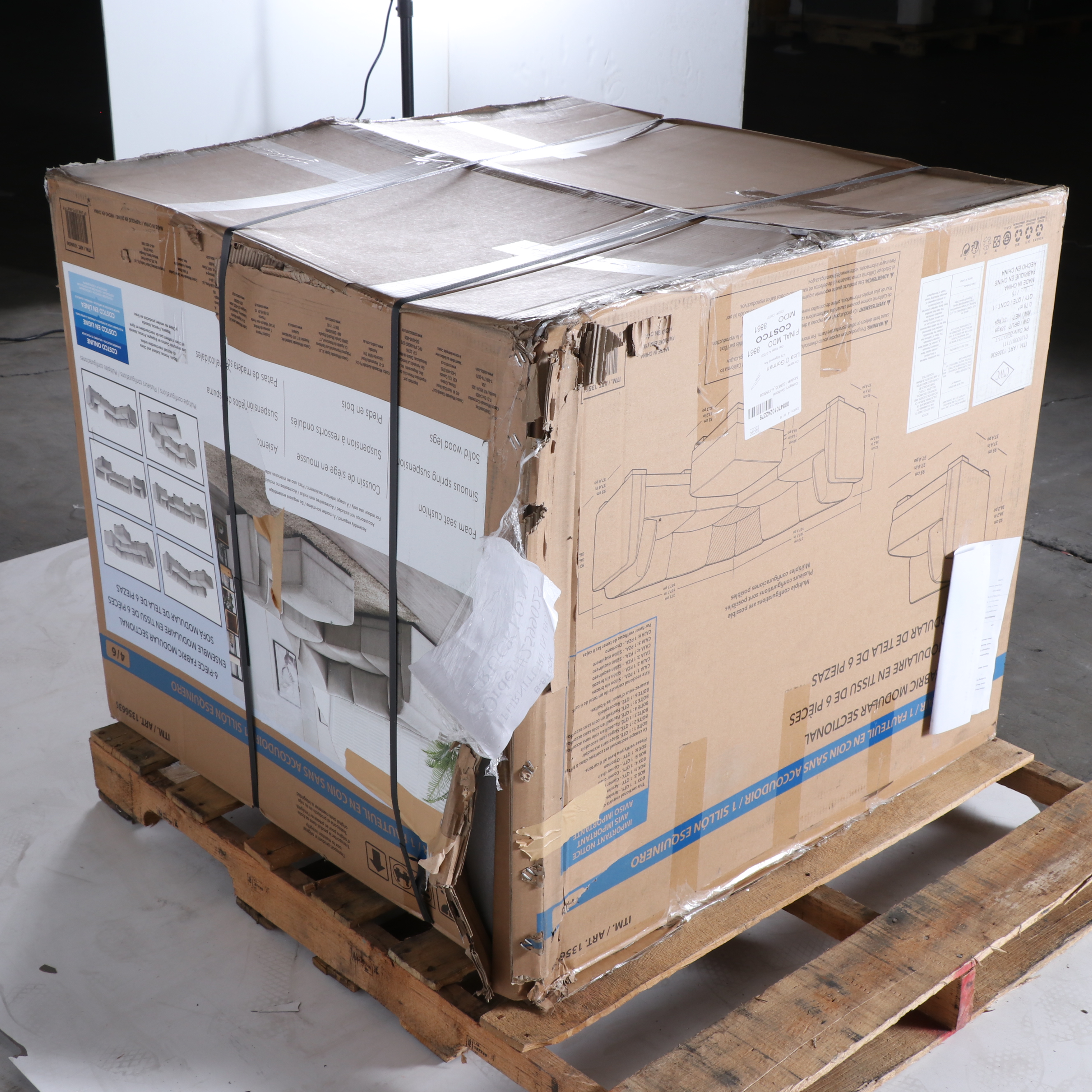 "Belize" Six-Piece Fabric Modular Sectional with Ottoman