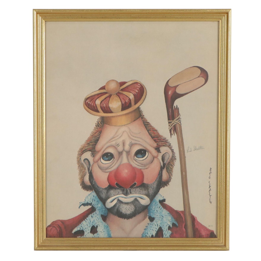 Red Skelton Offset Lithograph "King of Golfers," 1972