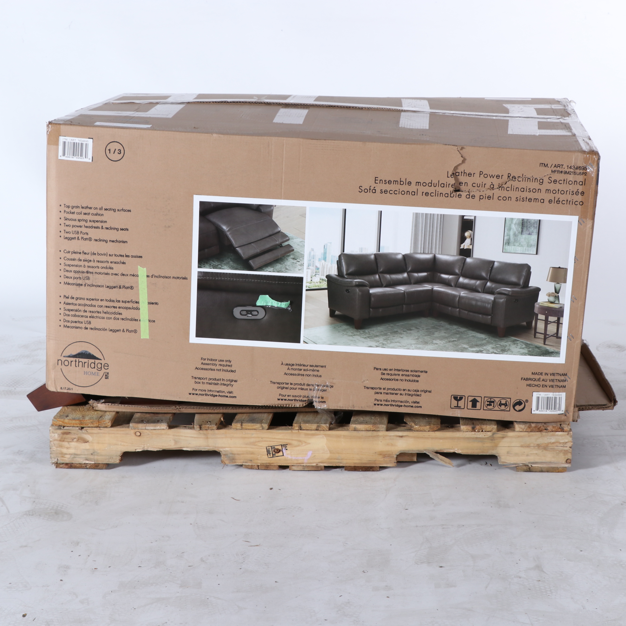 Northridge "Rizzo Heights" Leather Power Reclining Sectional