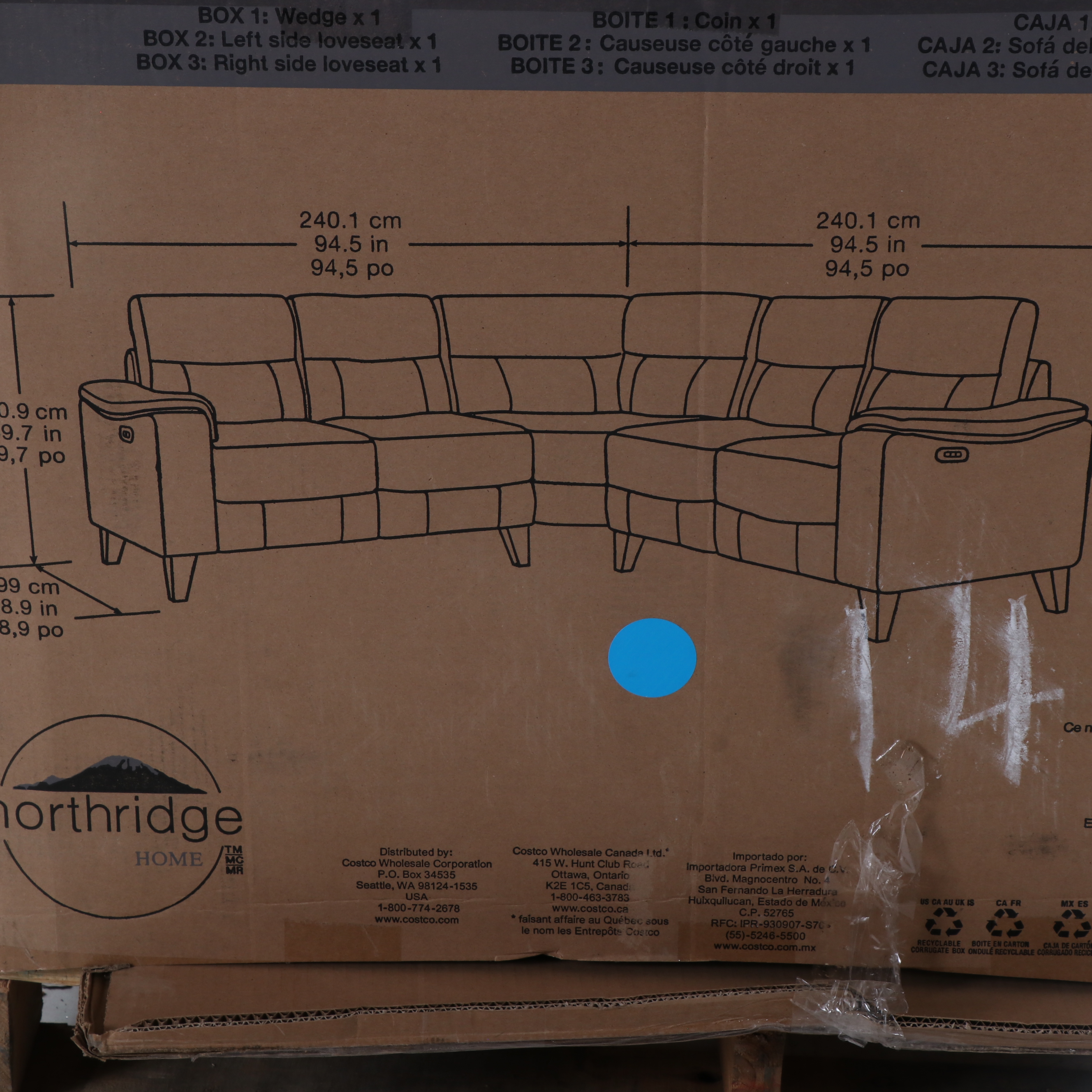 Northridge "Rizzo Heights" Leather Power Reclining Sectional