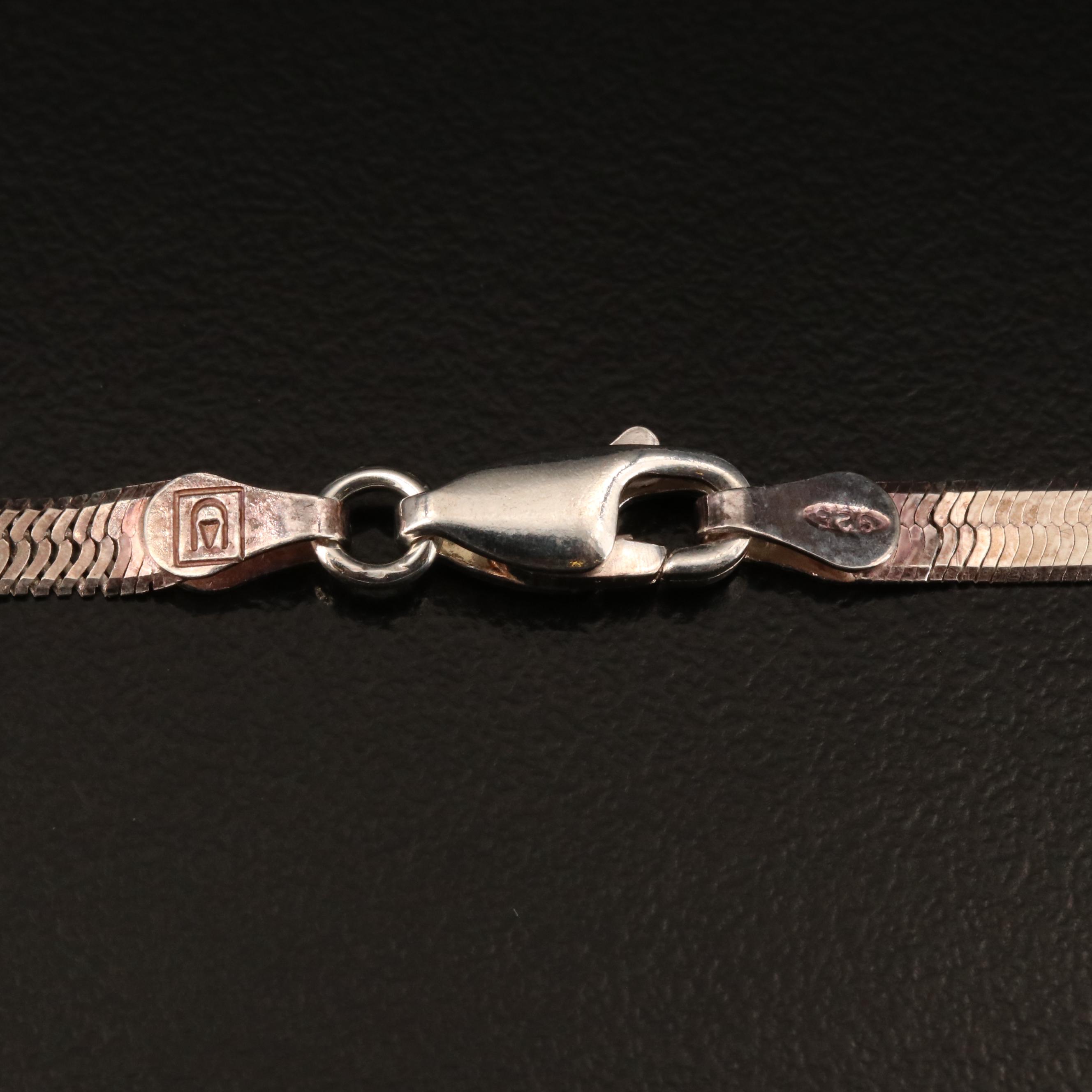 Disney Sterling Winnie the Pooh Slide Pendant on Herringbone Chain