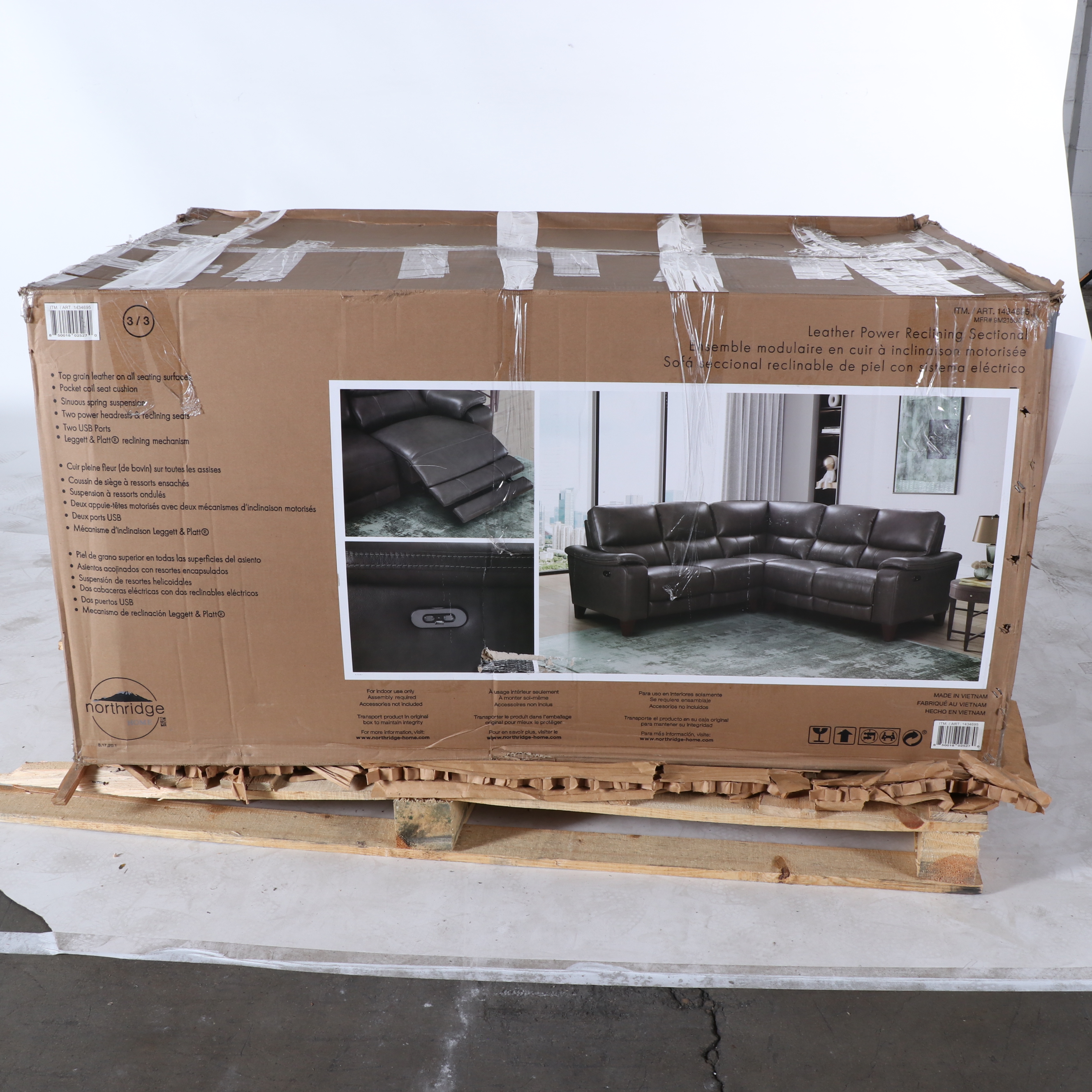 Northridge "Rizzo Heights" Leather Power Reclining Sectional