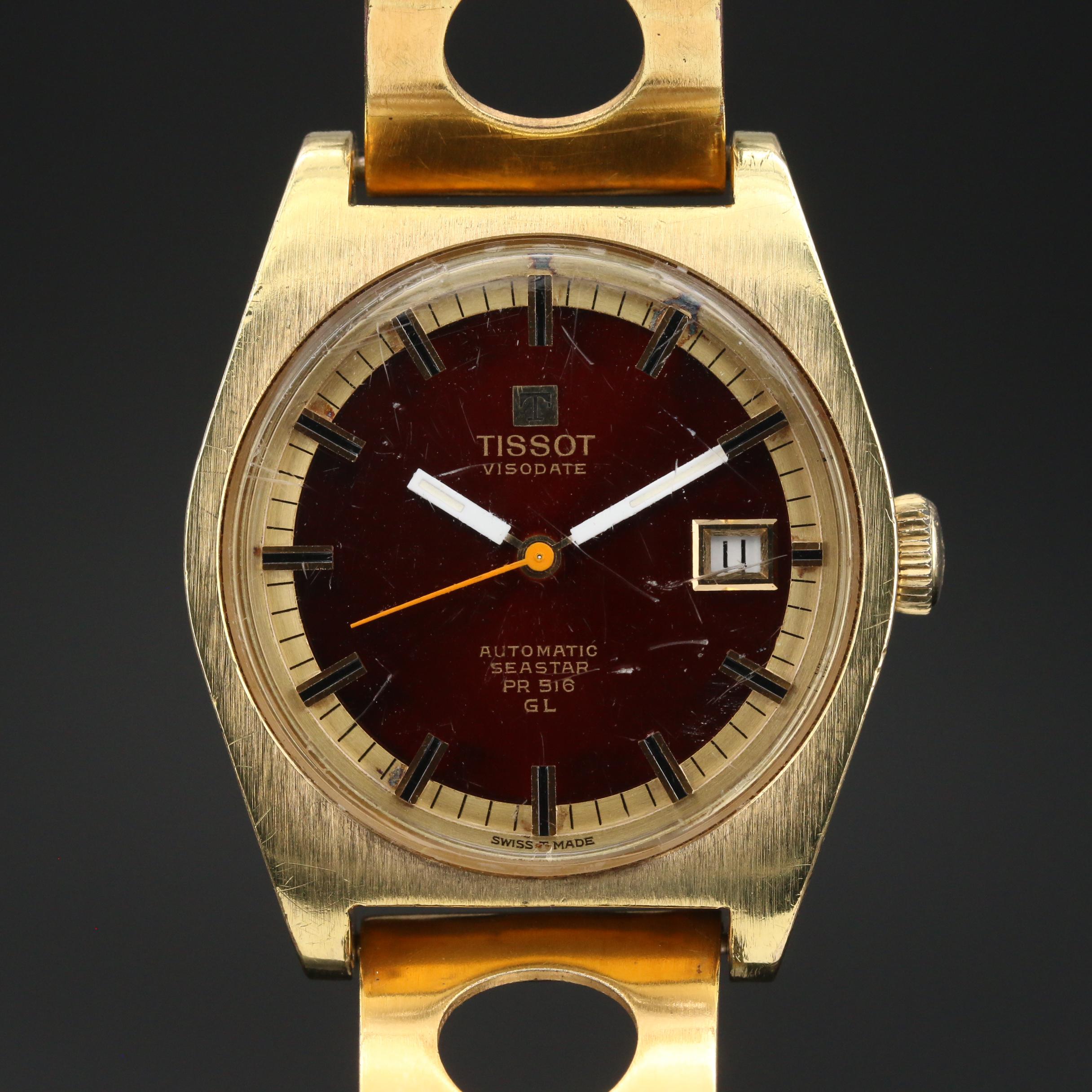 Vintage Tissot Seastar PR516 GL Gold Plated Automatic Watch