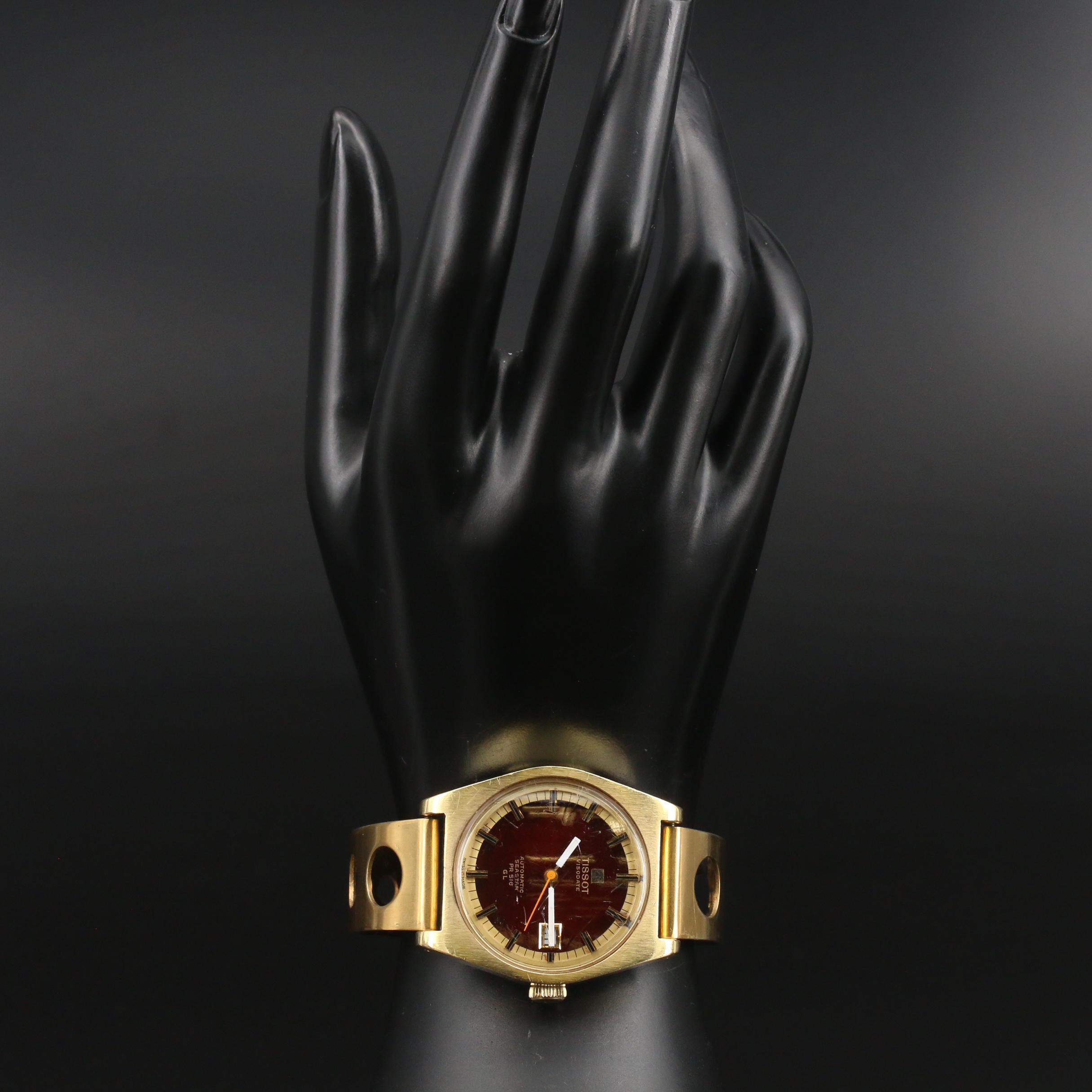 Vintage Tissot Seastar PR516 GL Gold Plated Automatic Watch