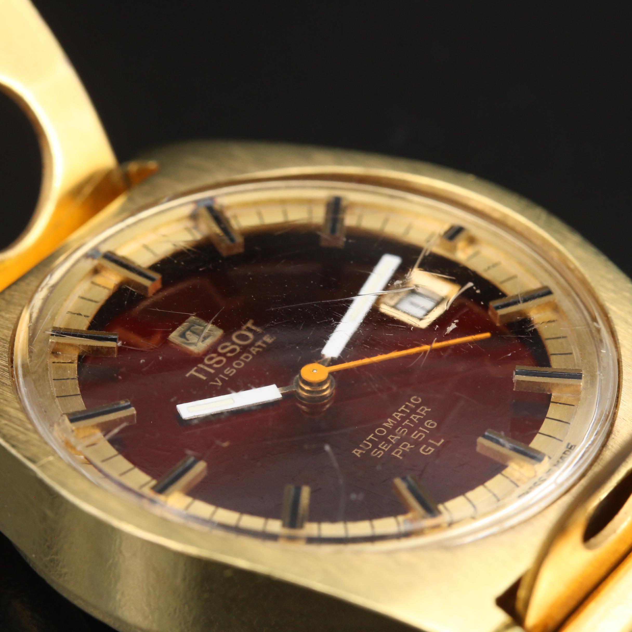 Vintage Tissot Seastar PR516 GL Gold Plated Automatic Watch