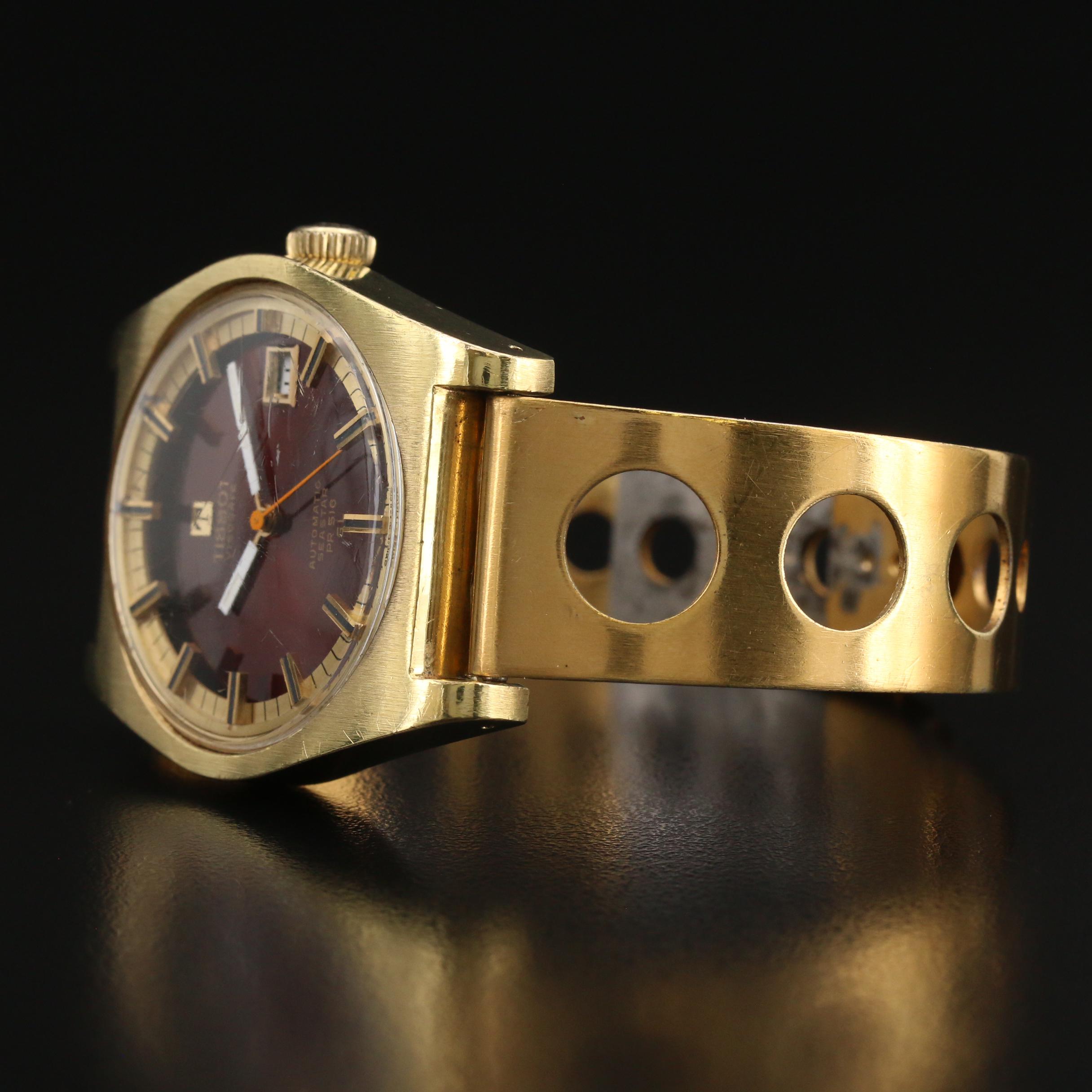 Vintage Tissot Seastar PR516 GL Gold Plated Automatic Watch