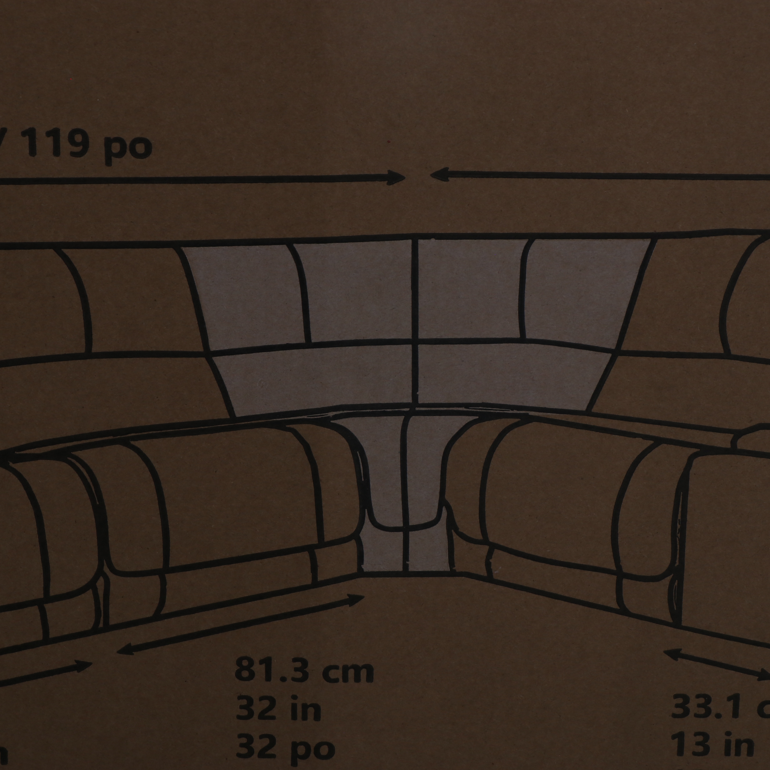 Cheers "Redding" Six-Piece Fabric Power Reclining Sectional with Power Headrest