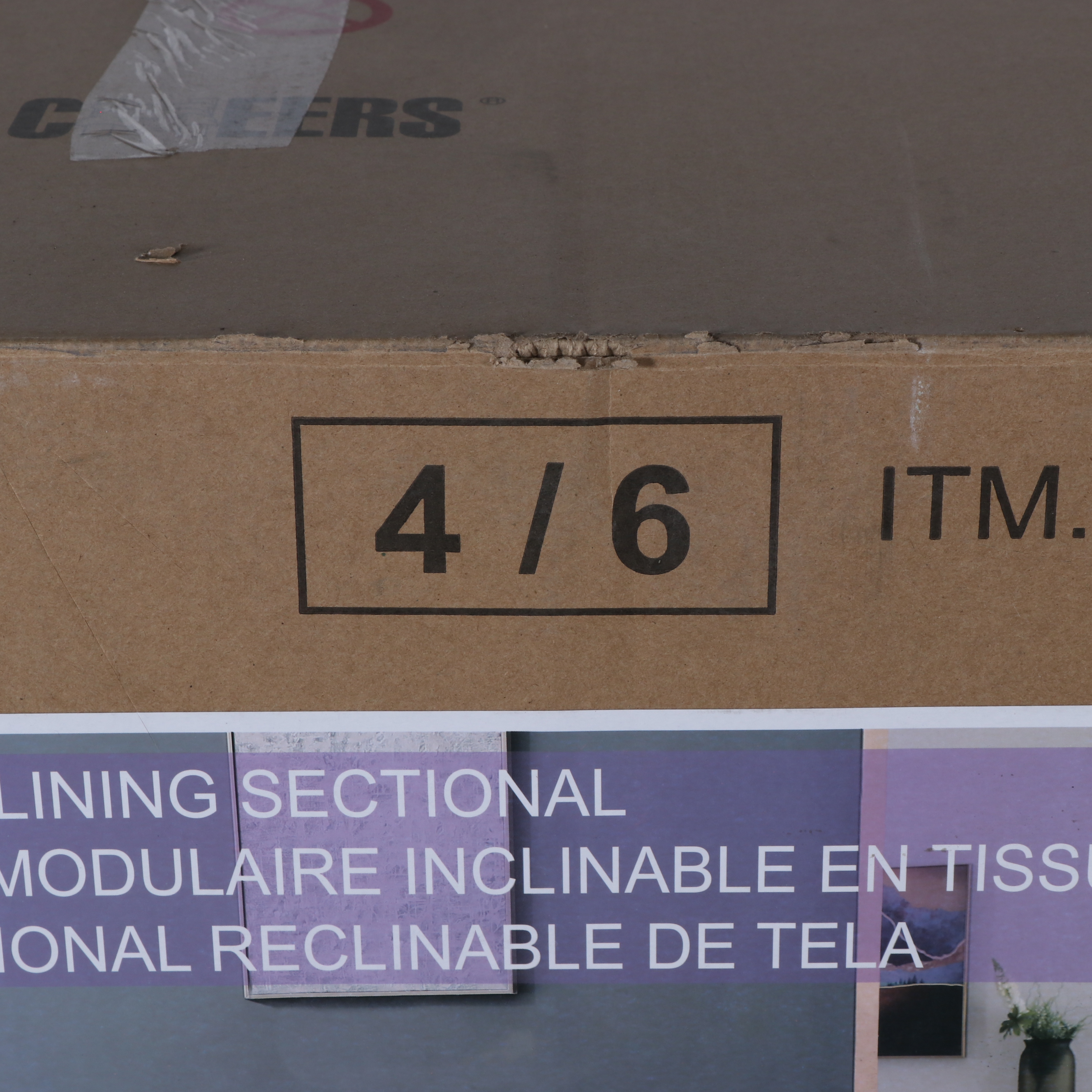 Cheers "Redding" Six-Piece Fabric Power Reclining Sectional with Power Headrest