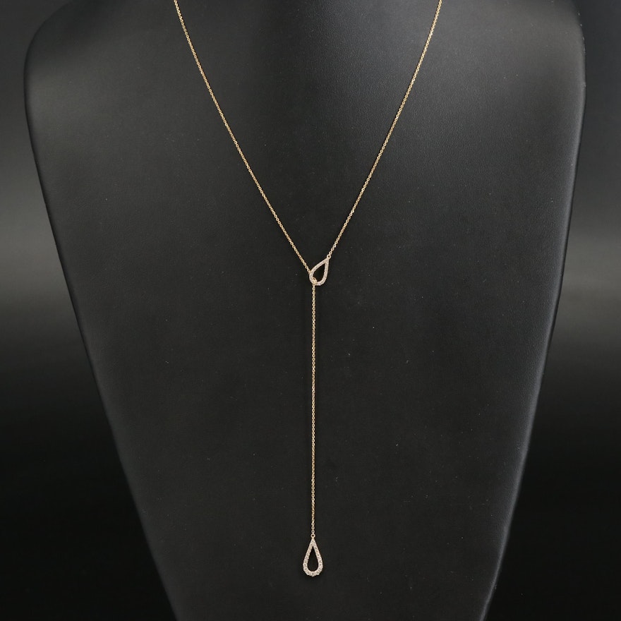 18K Diamond Teardrop Necklace