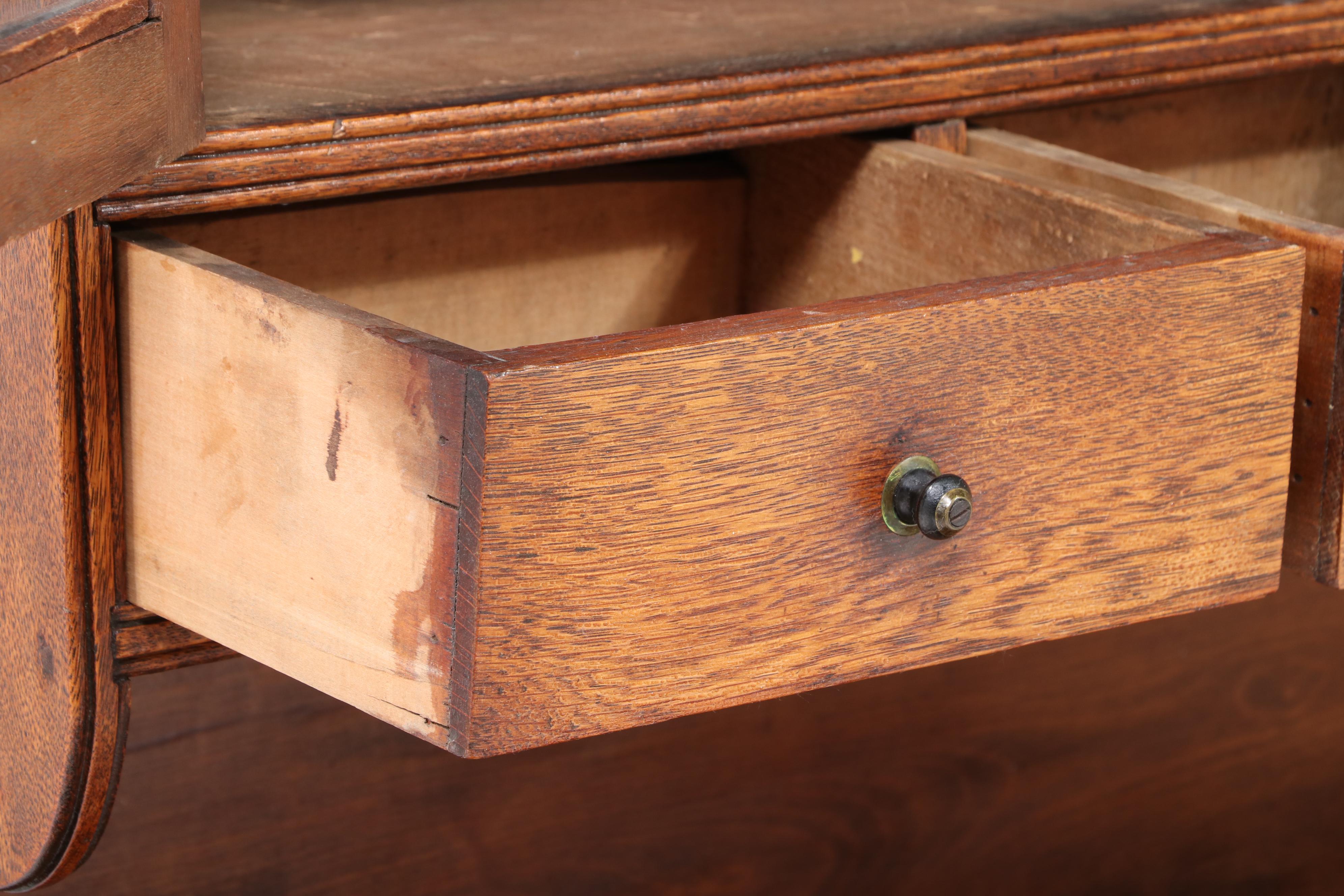 American Primitive Oak and Poplar Kitchen Cupboard, Late 19th Century