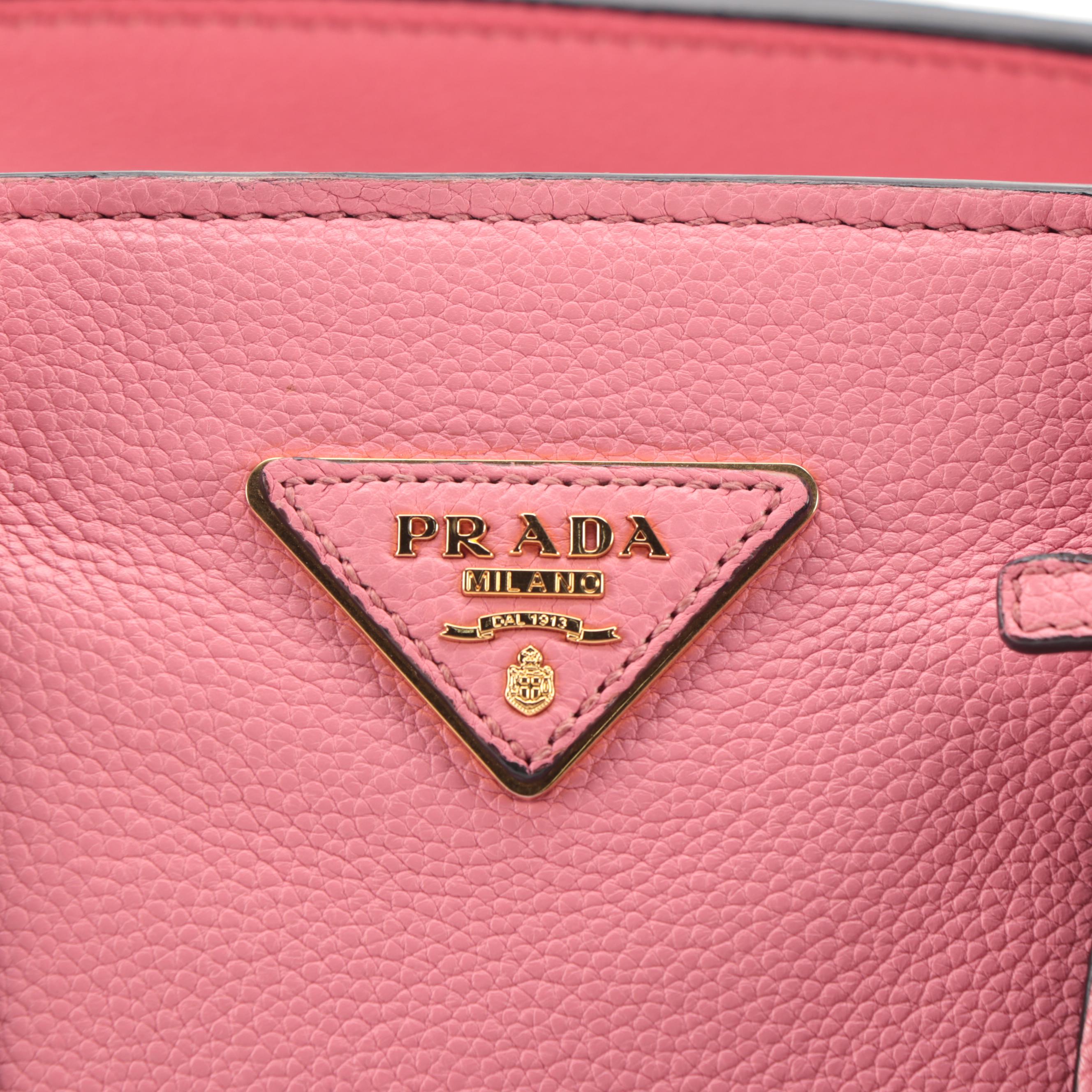 Prada Pink Vitello Daino Leather Two-Way Shoulder Bag