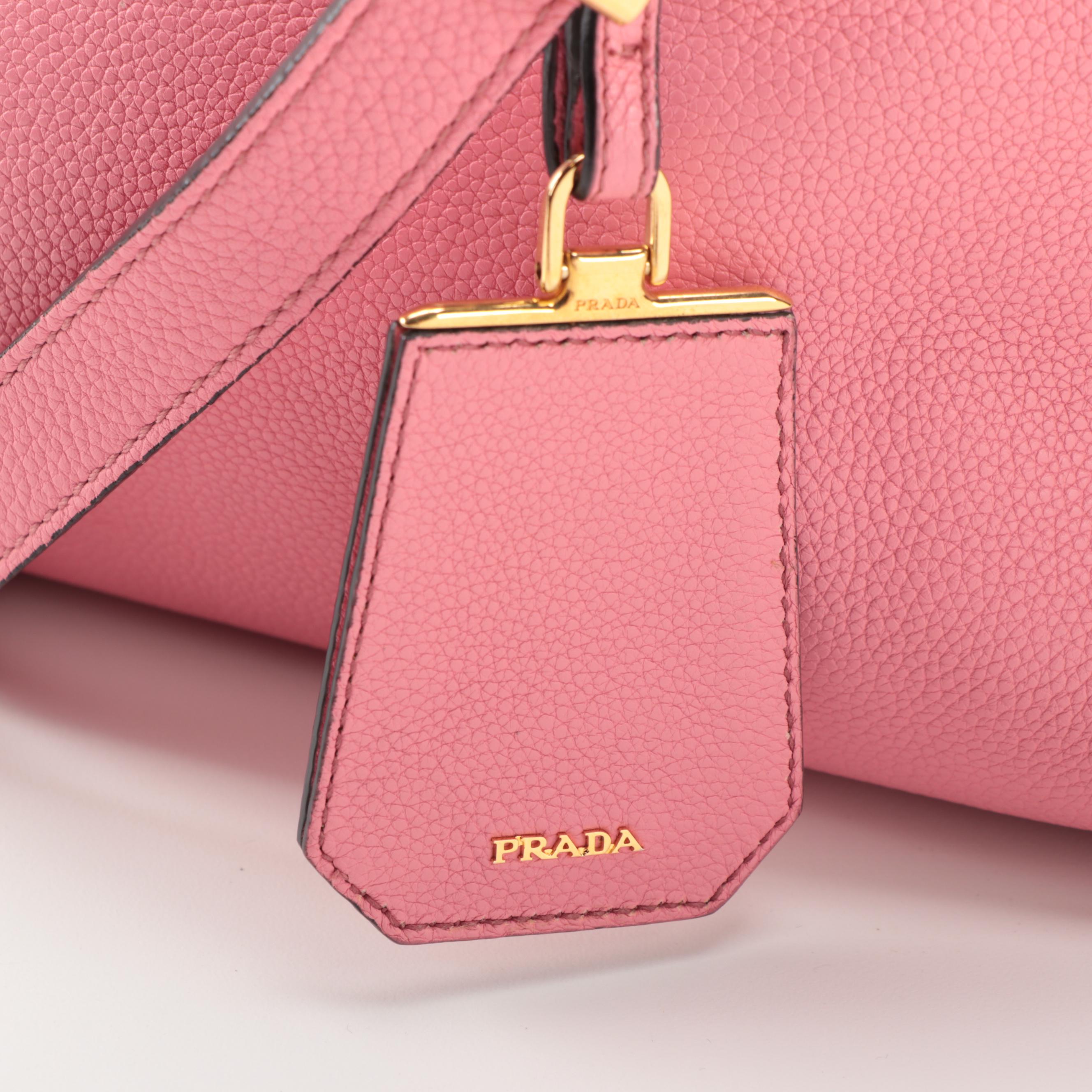 Prada Pink Vitello Daino Leather Two-Way Shoulder Bag
