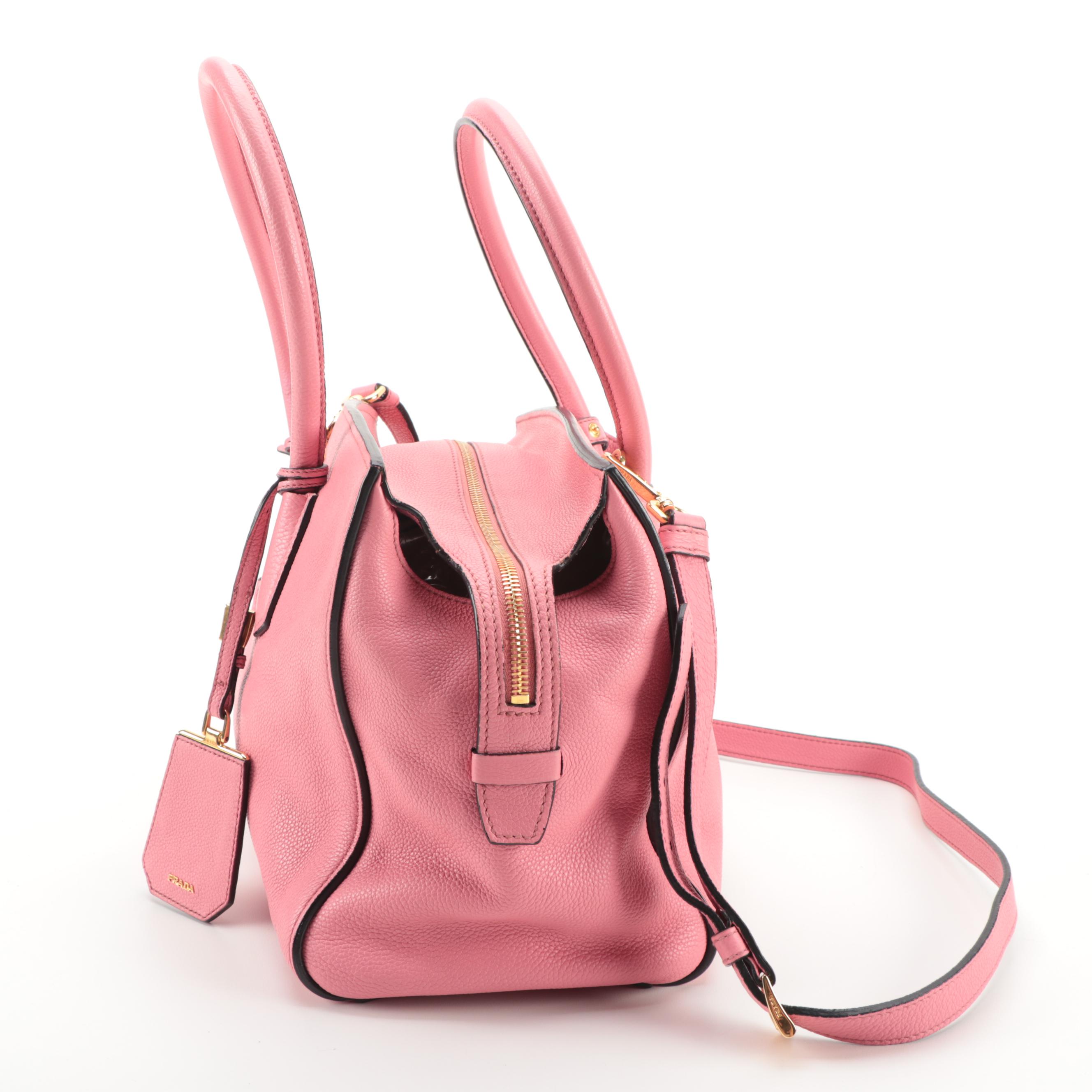 Prada Pink Vitello Daino Leather Two-Way Shoulder Bag