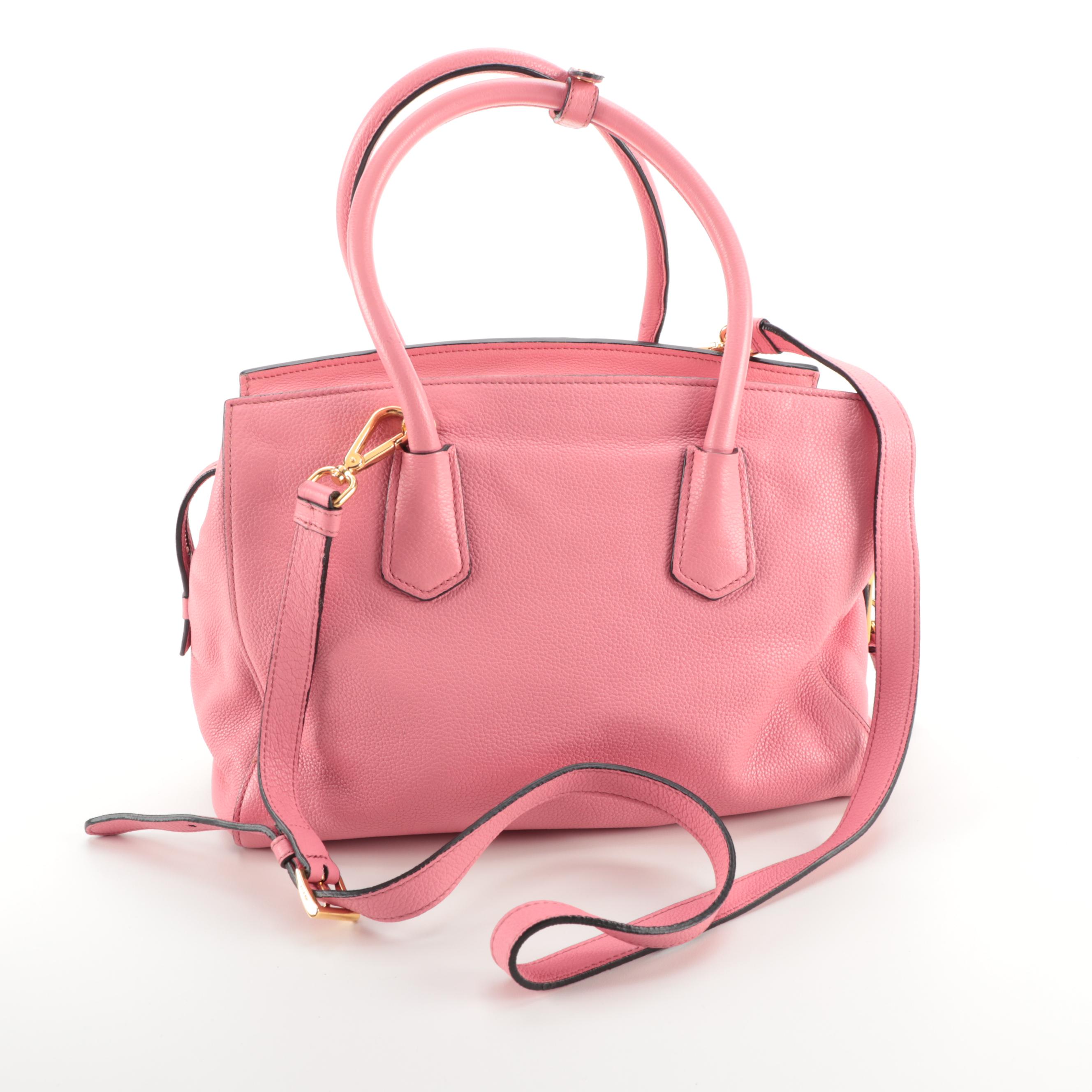 Prada Pink Vitello Daino Leather Two-Way Shoulder Bag