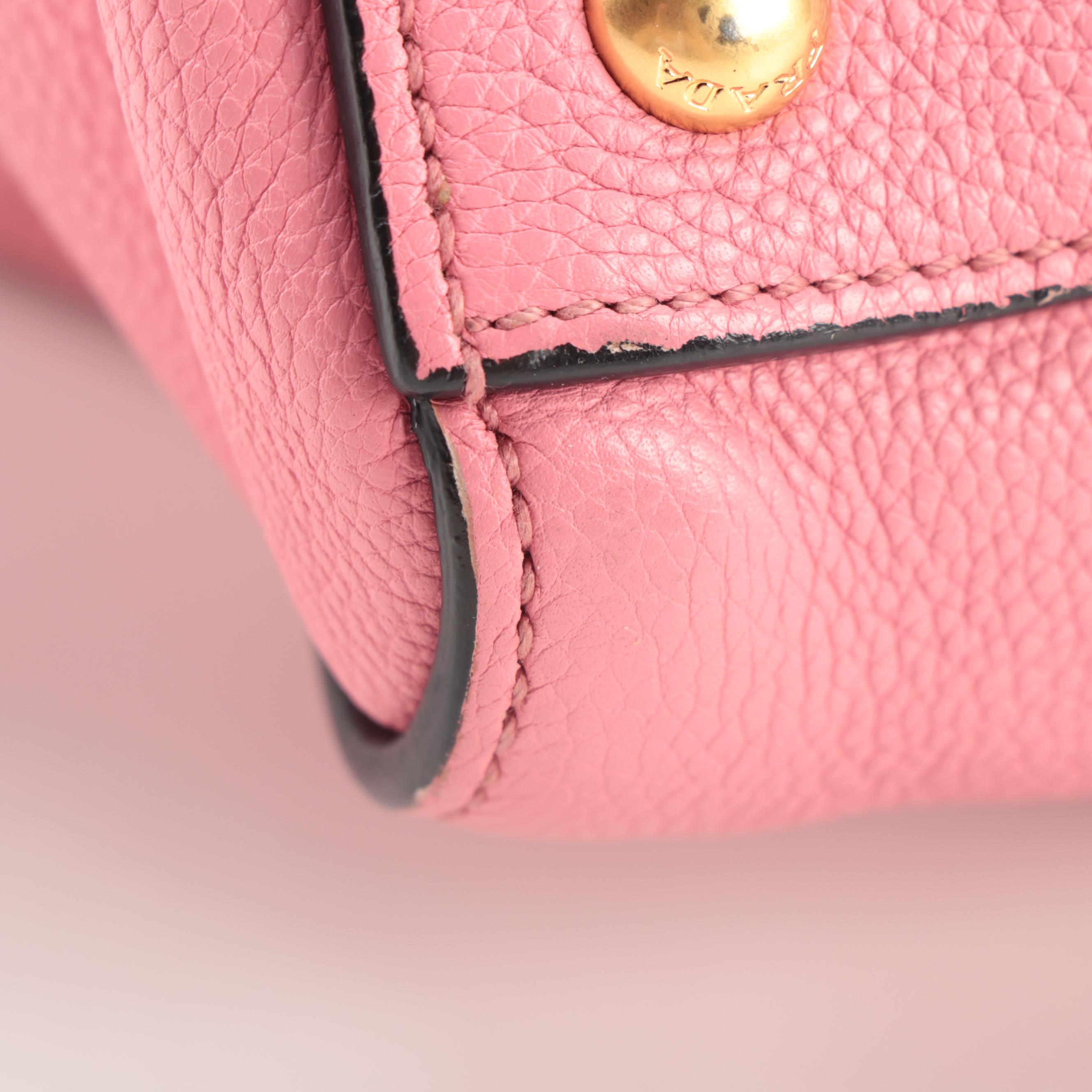 Prada Pink Vitello Daino Leather Two-Way Shoulder Bag