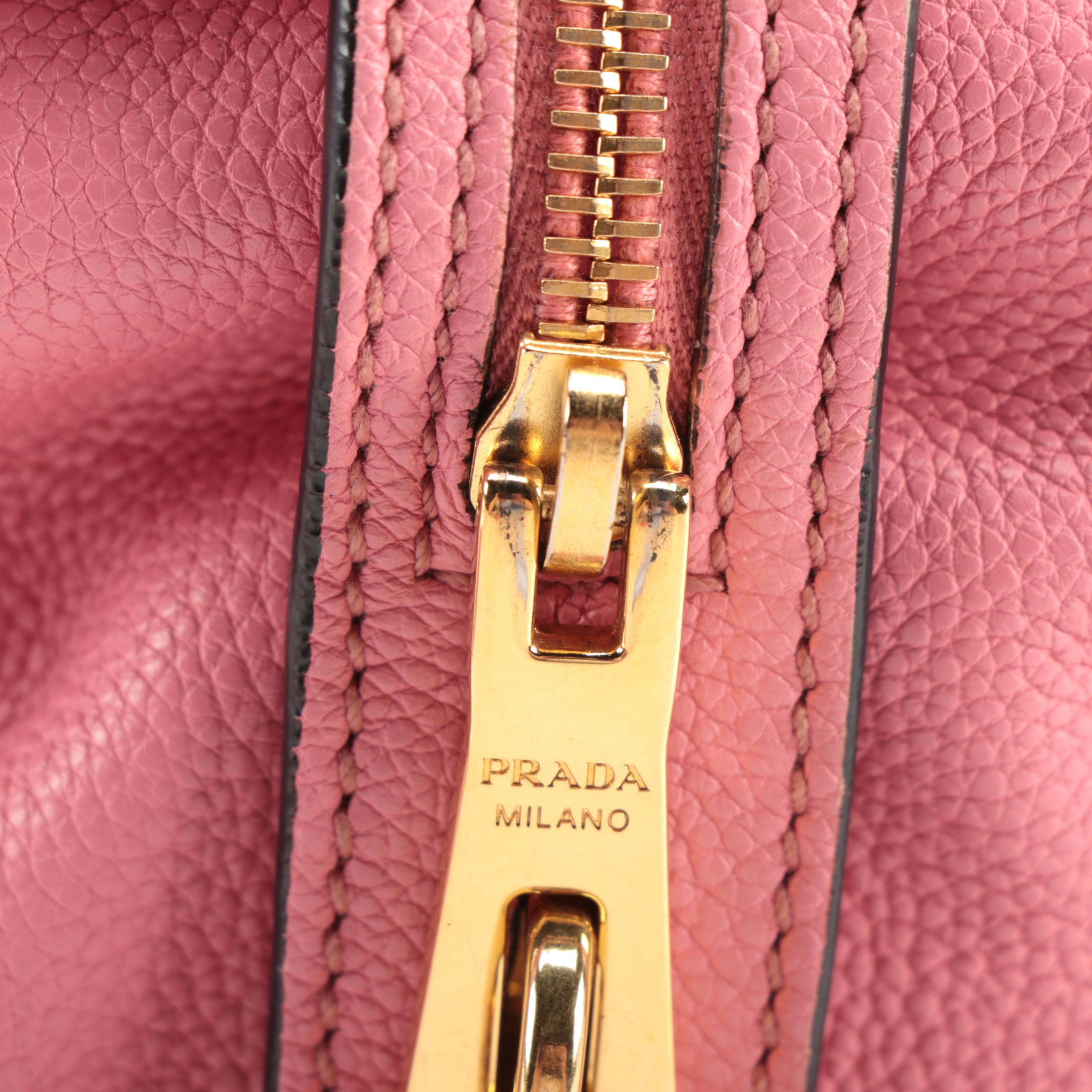 Prada Pink Vitello Daino Leather Two-Way Shoulder Bag