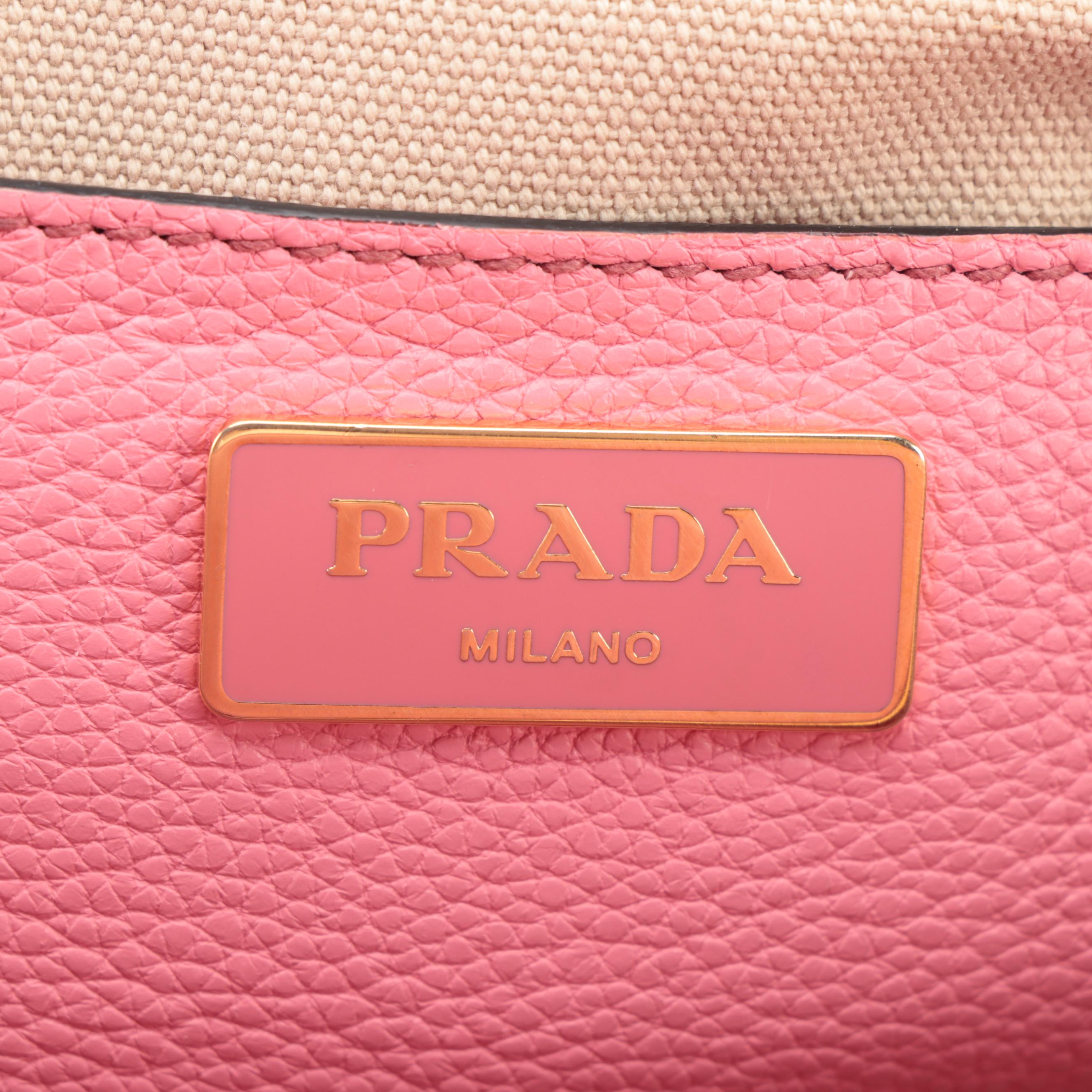 Prada Pink Vitello Daino Leather Two-Way Shoulder Bag