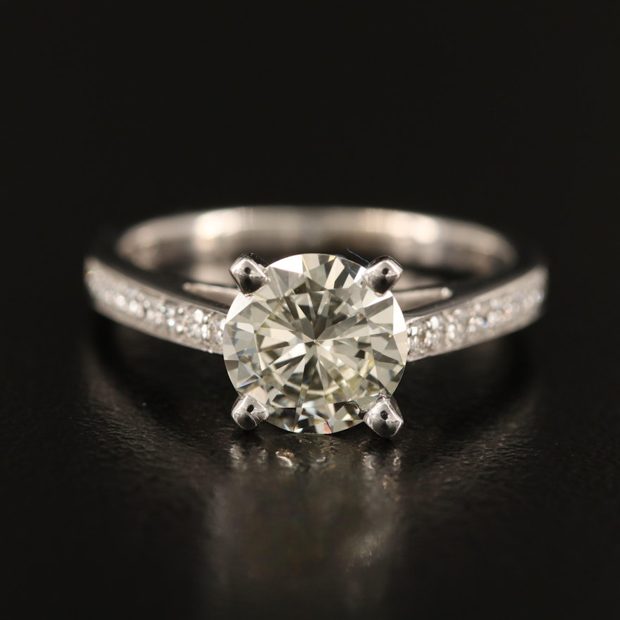 18K 1.48 CTW Diamond Ring with Platinum Mounting