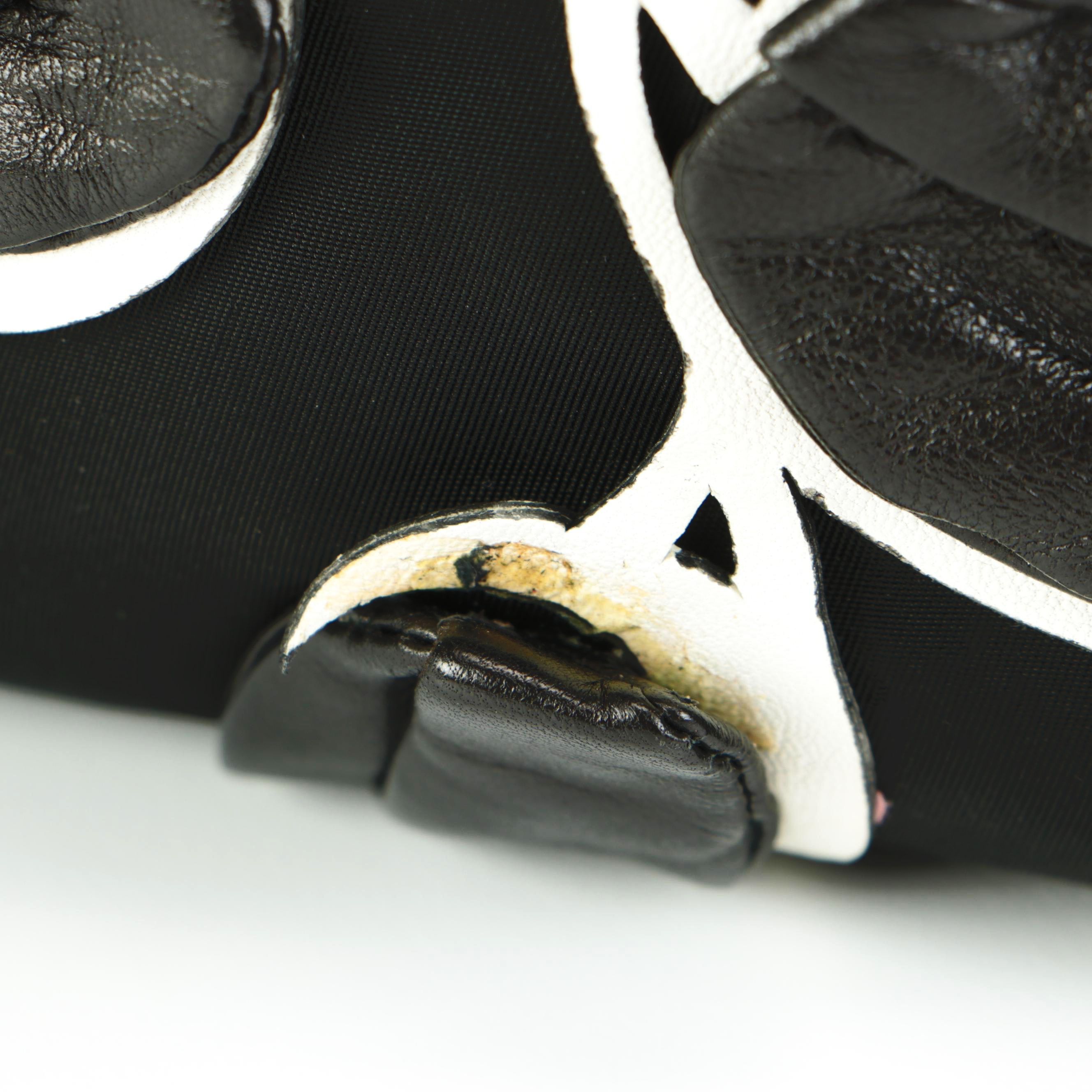 Prada Black Tessuto Nylon Tote with Leather Rose and Leaf Appliqués