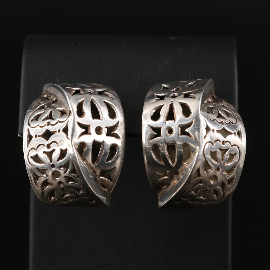 Vintage Sterling John Hardy Openwork Patterned Earrings