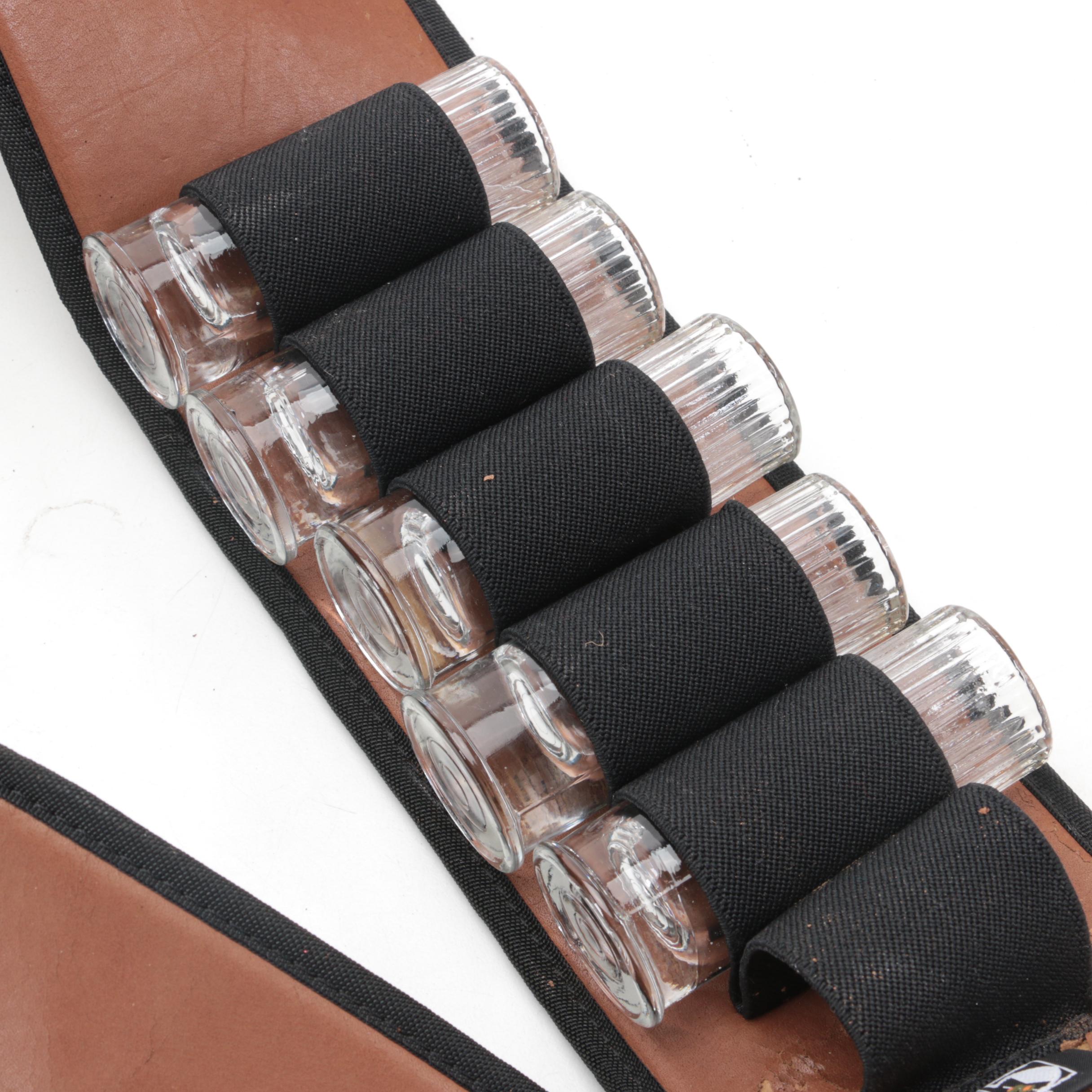 After 5 Shot Glass Bandolier with Canteen Flask