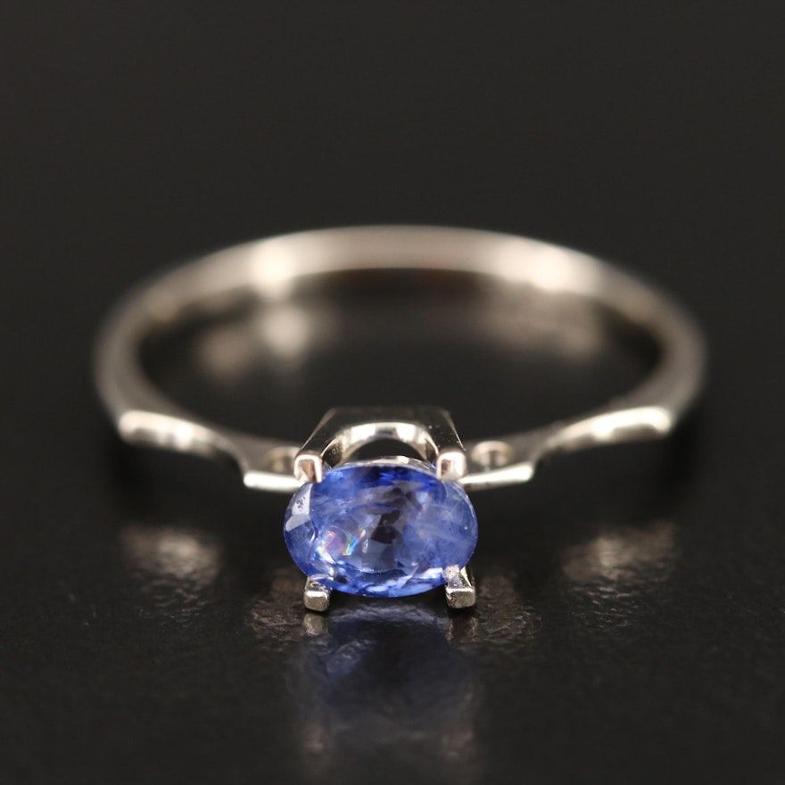 14K Sapphire East-West Ring