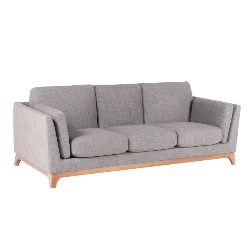 Article "Ceni" Modernist Style Upholstered Hardwood Sofa in Pyrite Gray