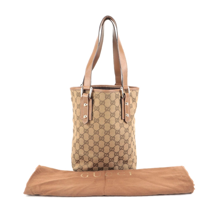 Gucci GG Canvas and Leather Shoulder Bag