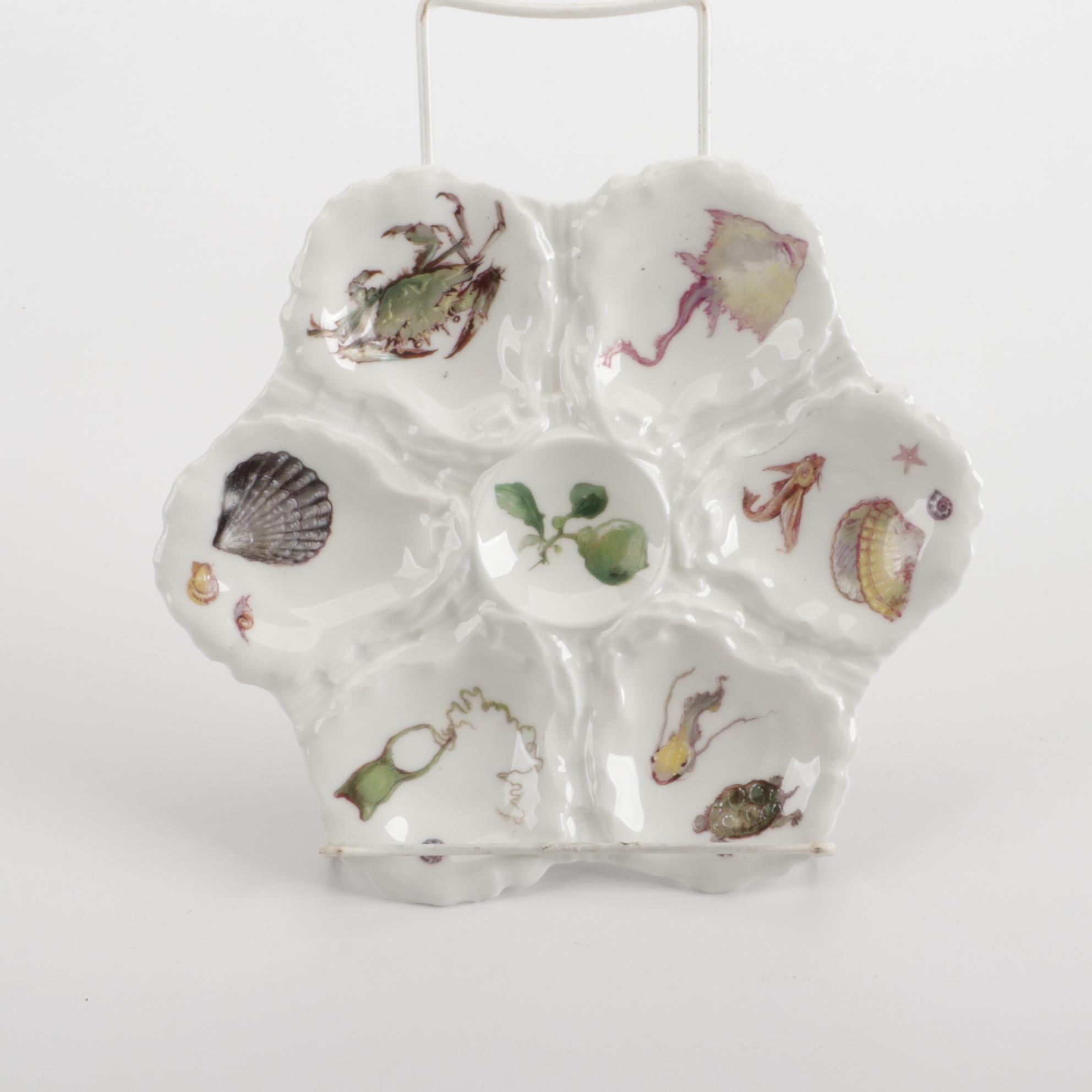 Haviland of Limoges Porcelain Oyster Plates, Late 19th Century