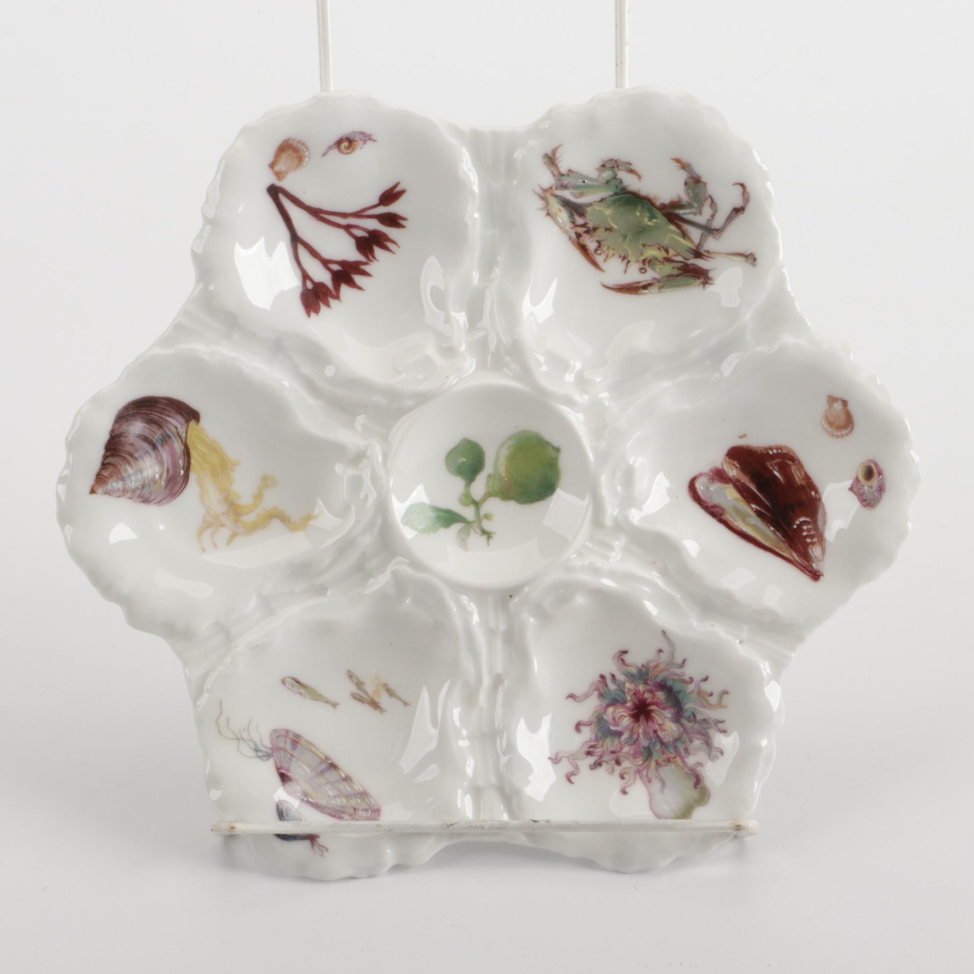 Haviland of Limoges Porcelain Oyster Plates, Late 19th Century