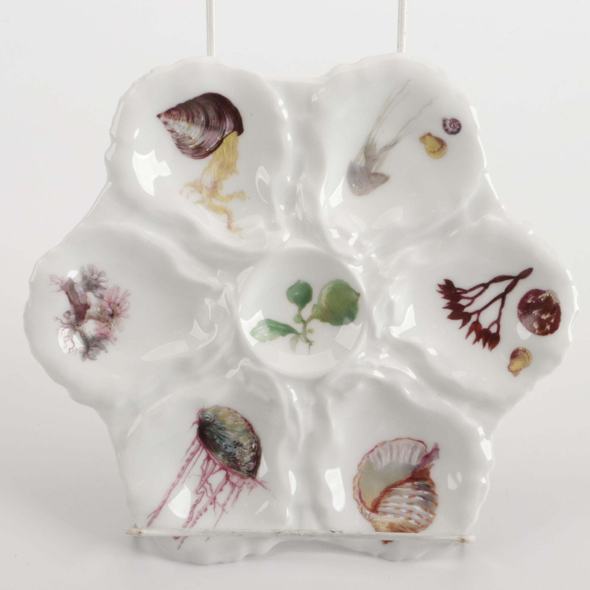 Haviland of Limoges Porcelain Oyster Plates, Late 19th Century