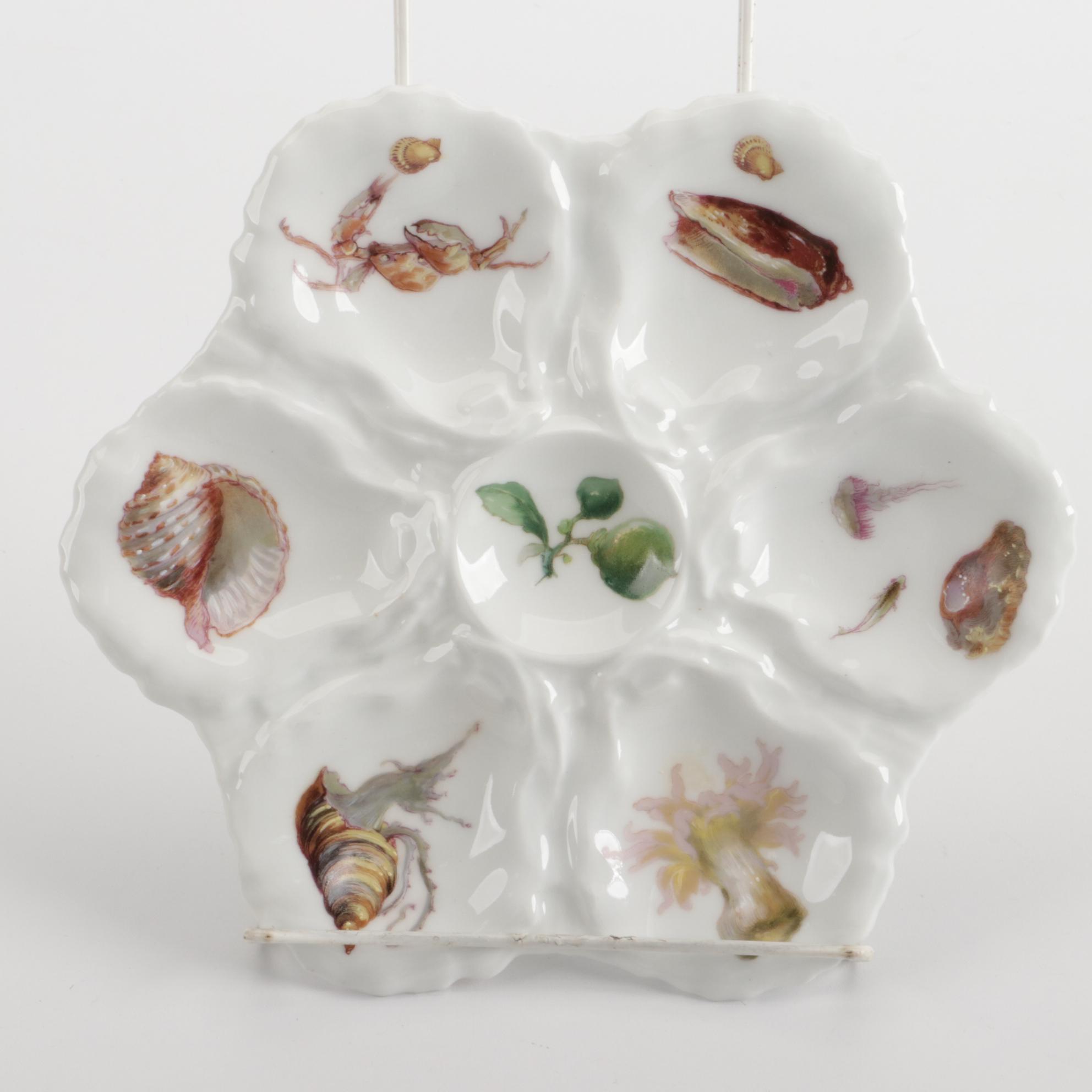 Haviland of Limoges Porcelain Oyster Plates, Late 19th Century