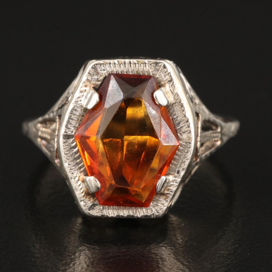 1930s 10K Citrine Ring