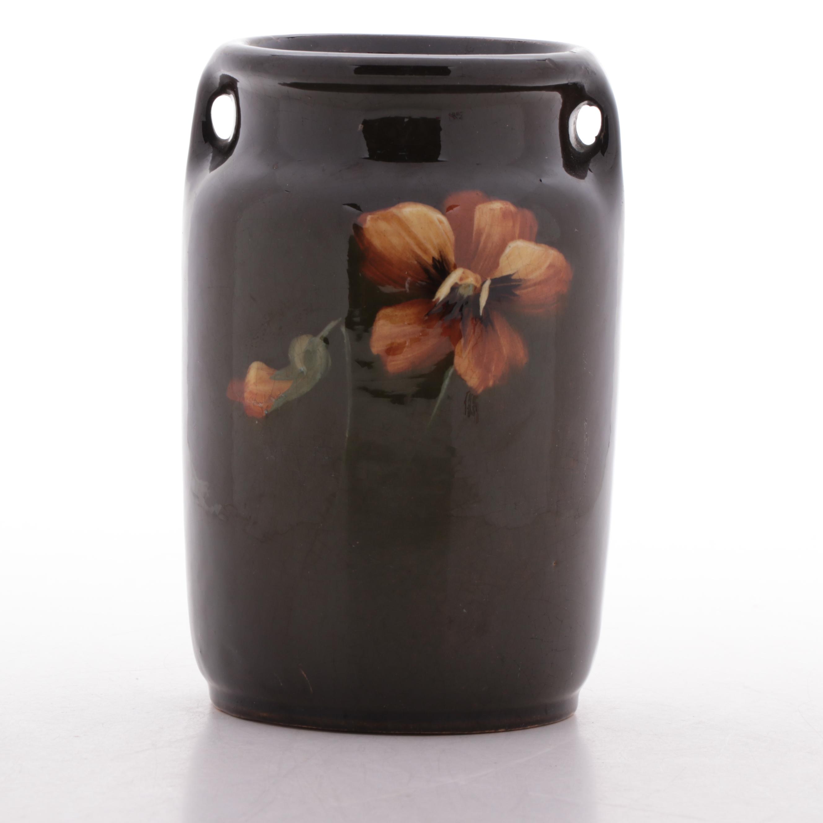 McCoy Pottery "Loy-Nel Art" Hand Painted Vase, Late 19th to Early 20th Century