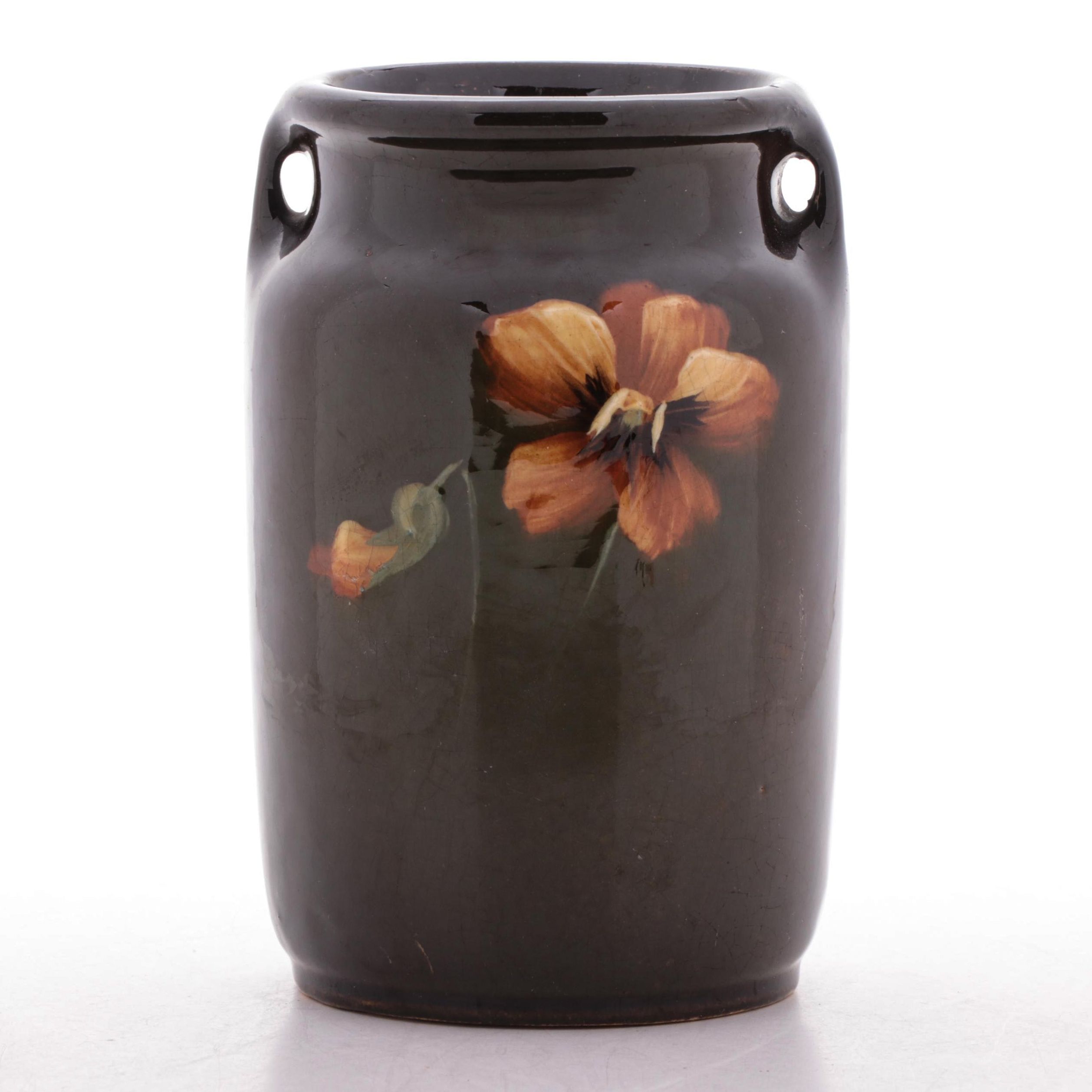 McCoy Pottery "Loy-Nel Art" Hand Painted Vase, Late 19th to Early 20th Century