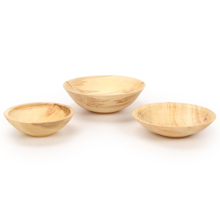 Jim Eliopulos Turned Box Elder Wood Bowls