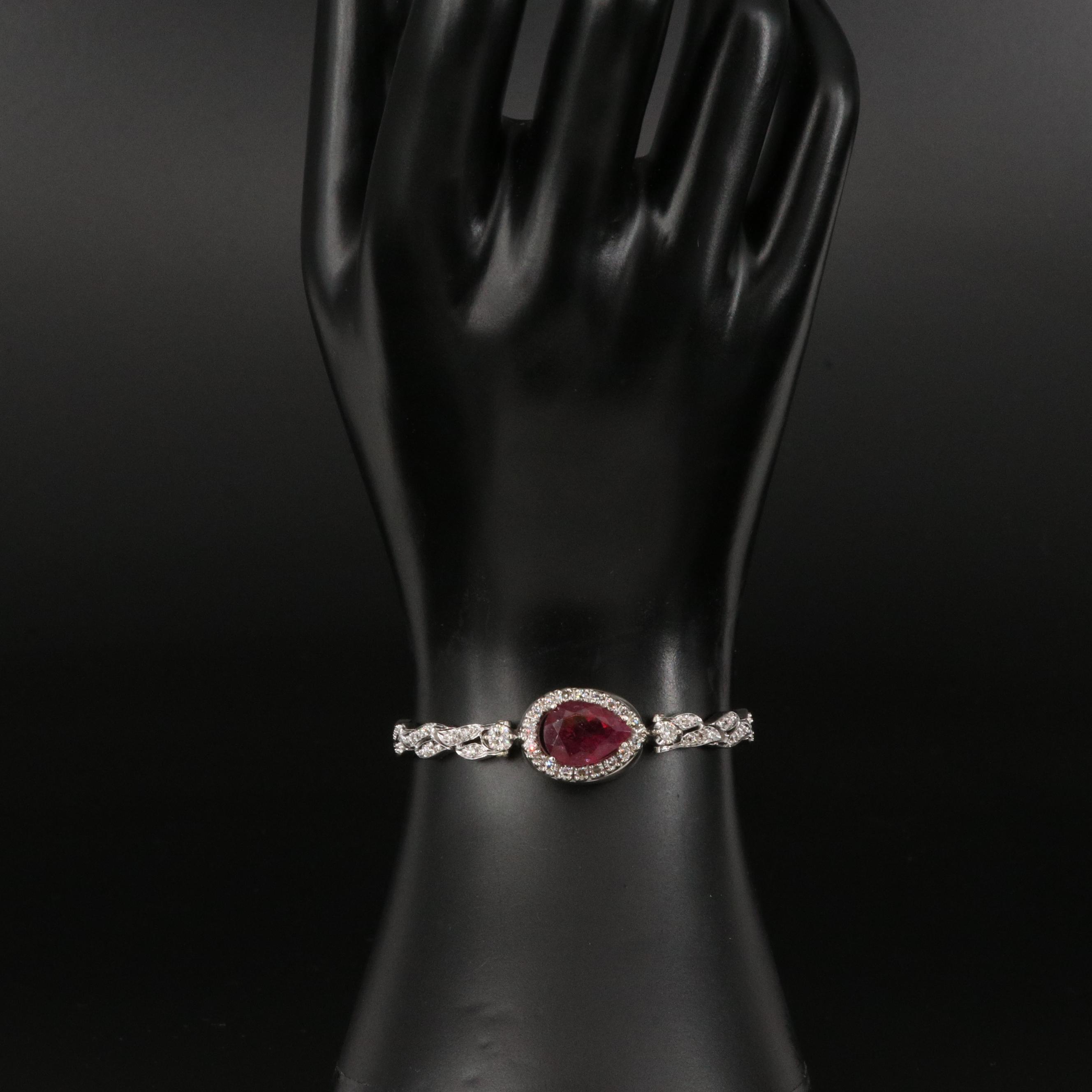 14K 3.75 CT Tourmaline and 1.06 CTW Diamond Bracelet