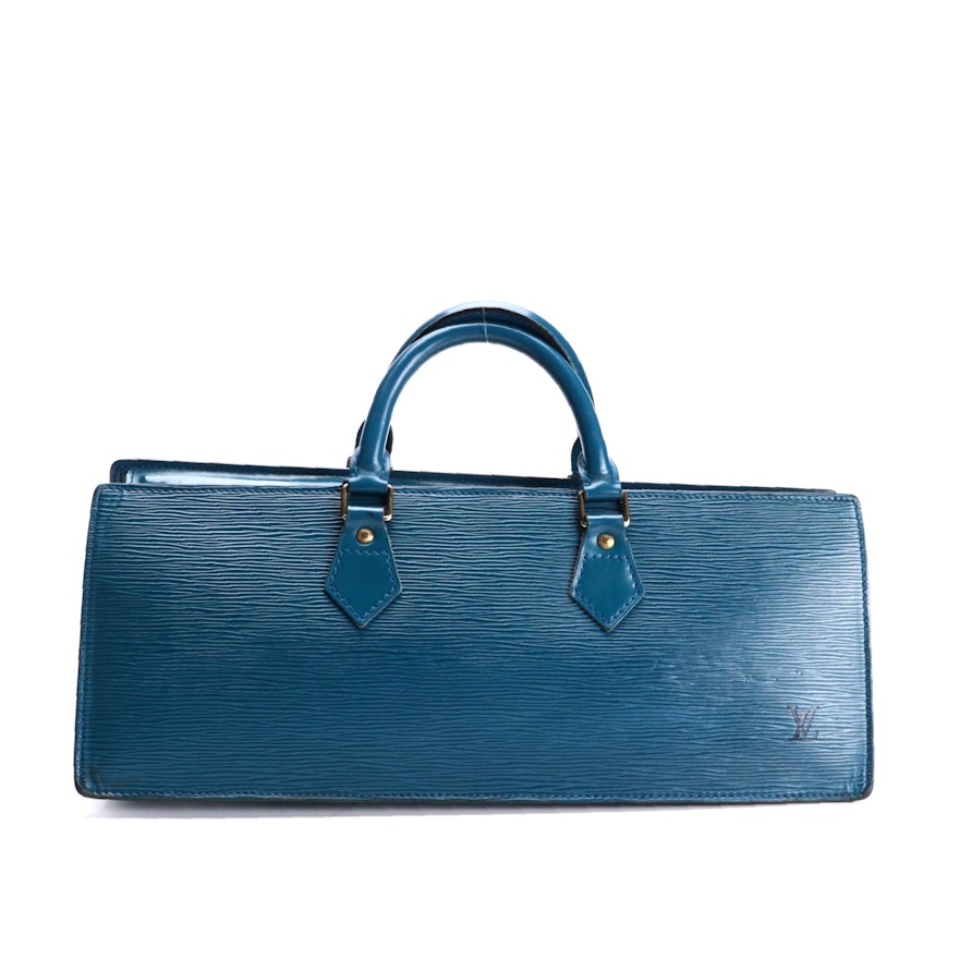 Louis Vuitton Sac Triangle Bag in Toledo Blue Epi and Smooth Leather